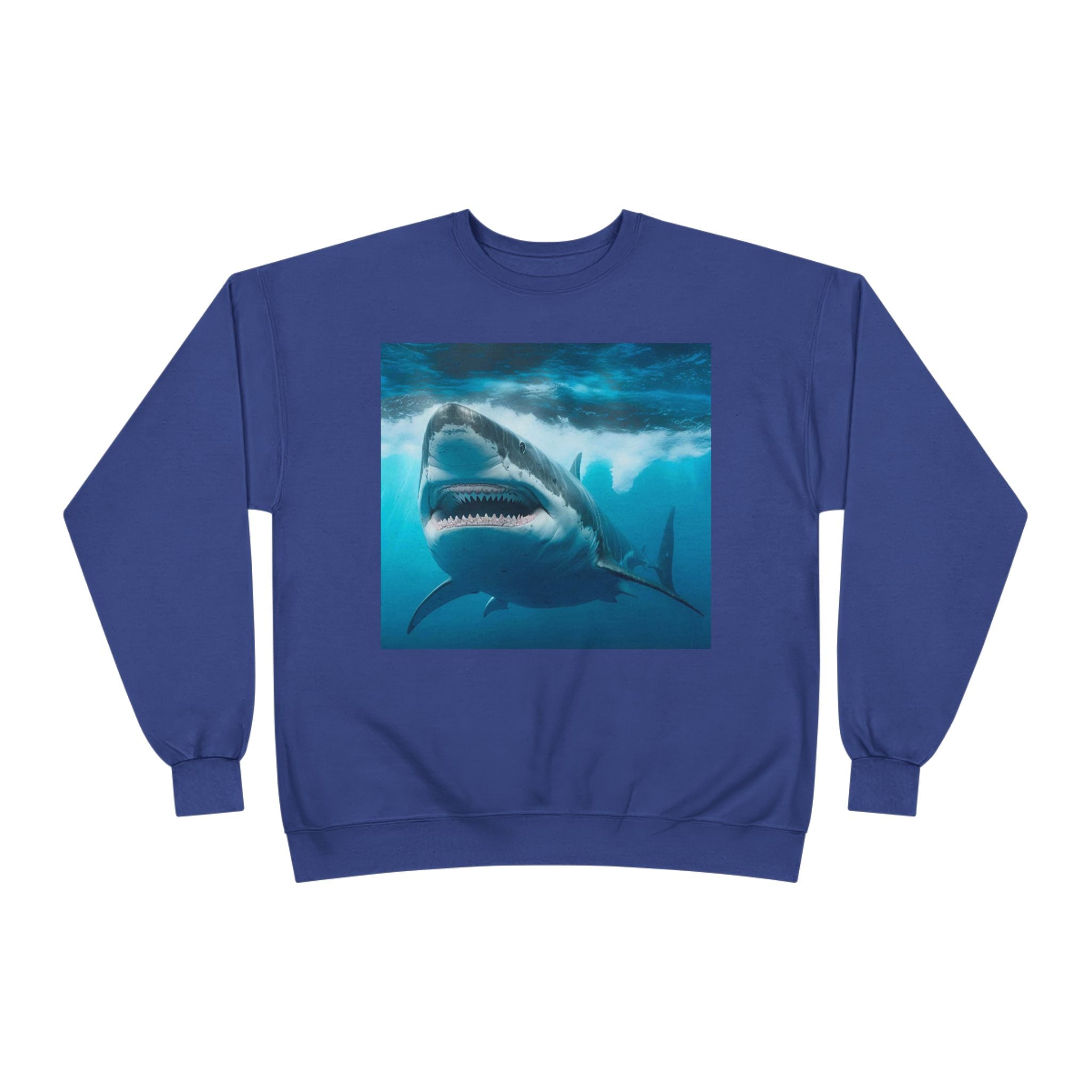 Great White Shark Graphic Sweatshirt — Ocean Predator Crewneck