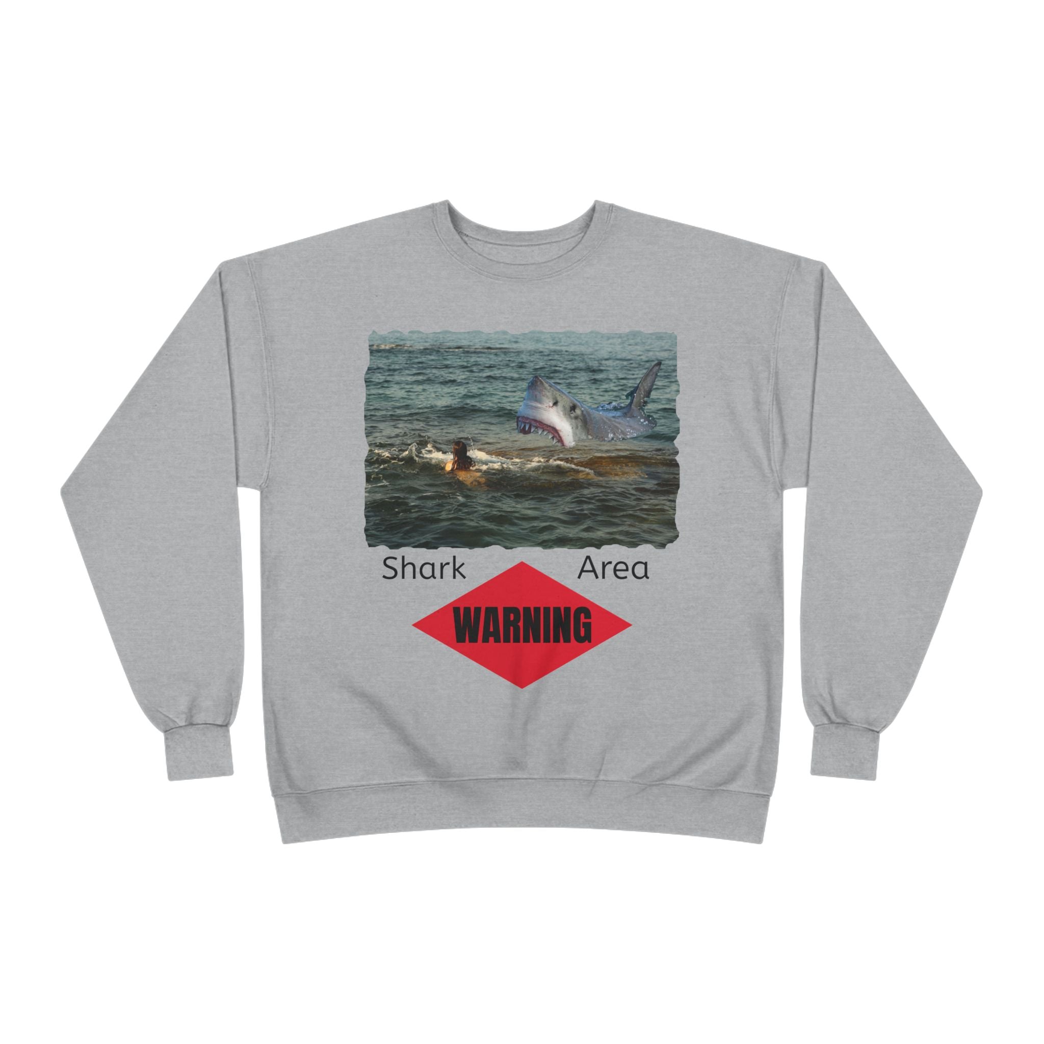 Shark Attack Warning Crewneck Sweatshirt