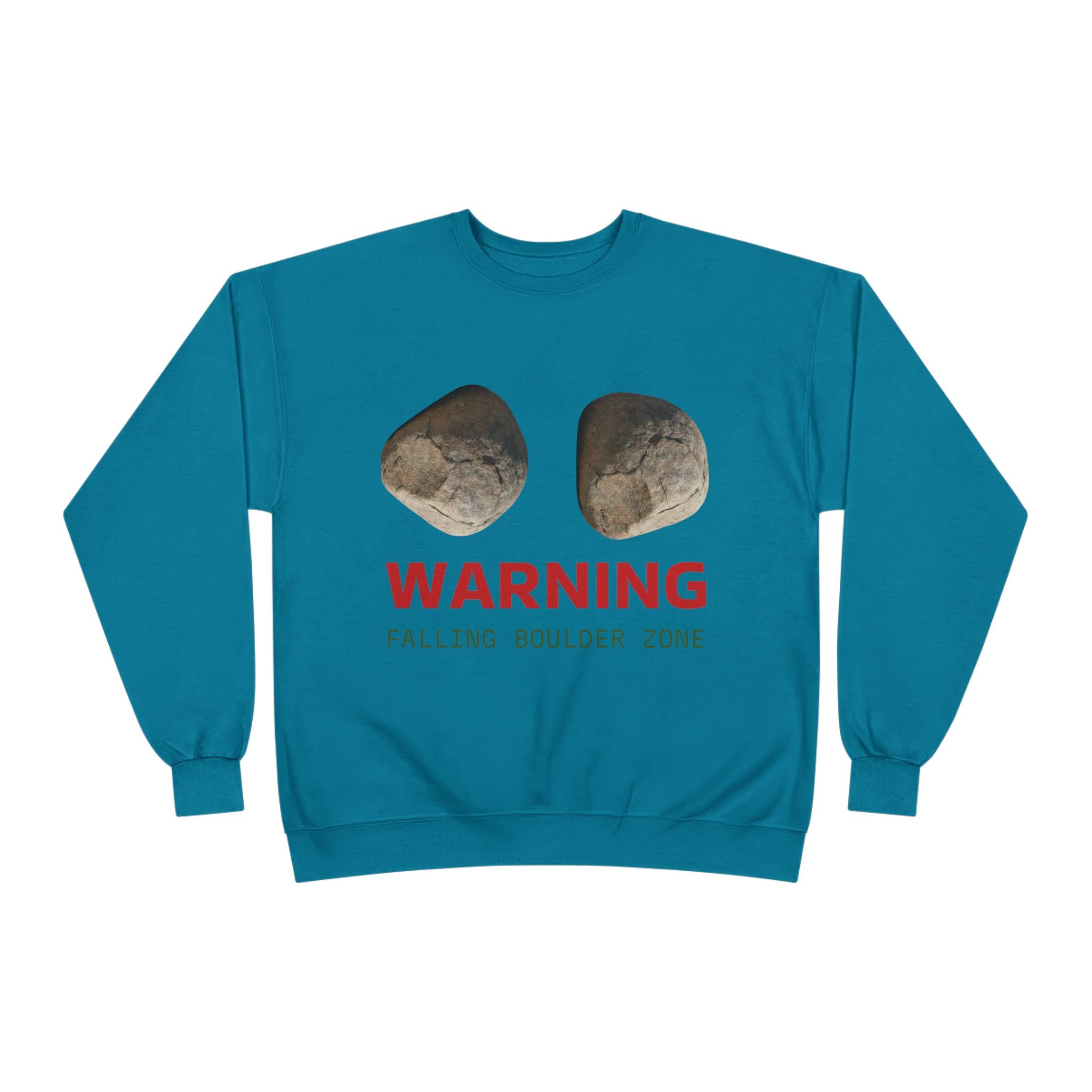 Warning Falling Boulder Zone Crewneck Sweatshirt