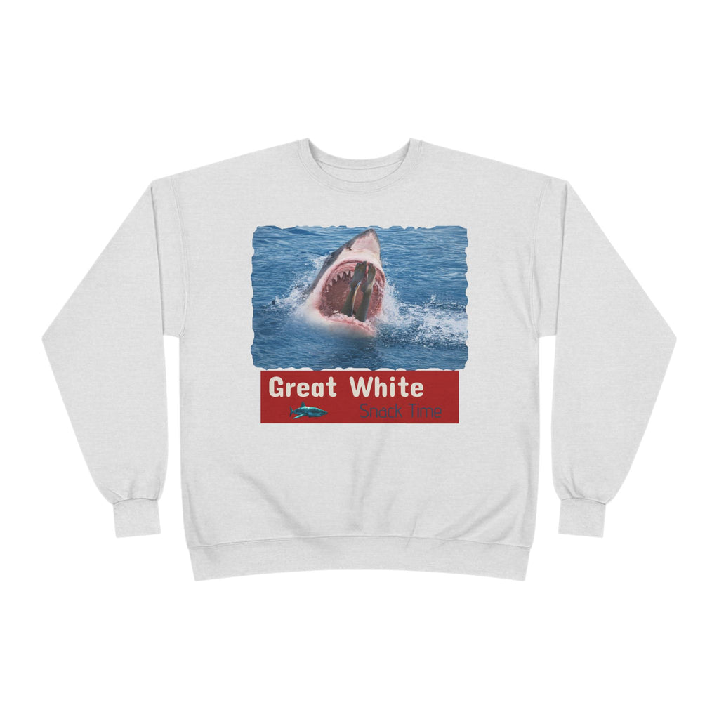 Great White Shark Crewneck Sweatshirt — Ocean Graphic Pullover