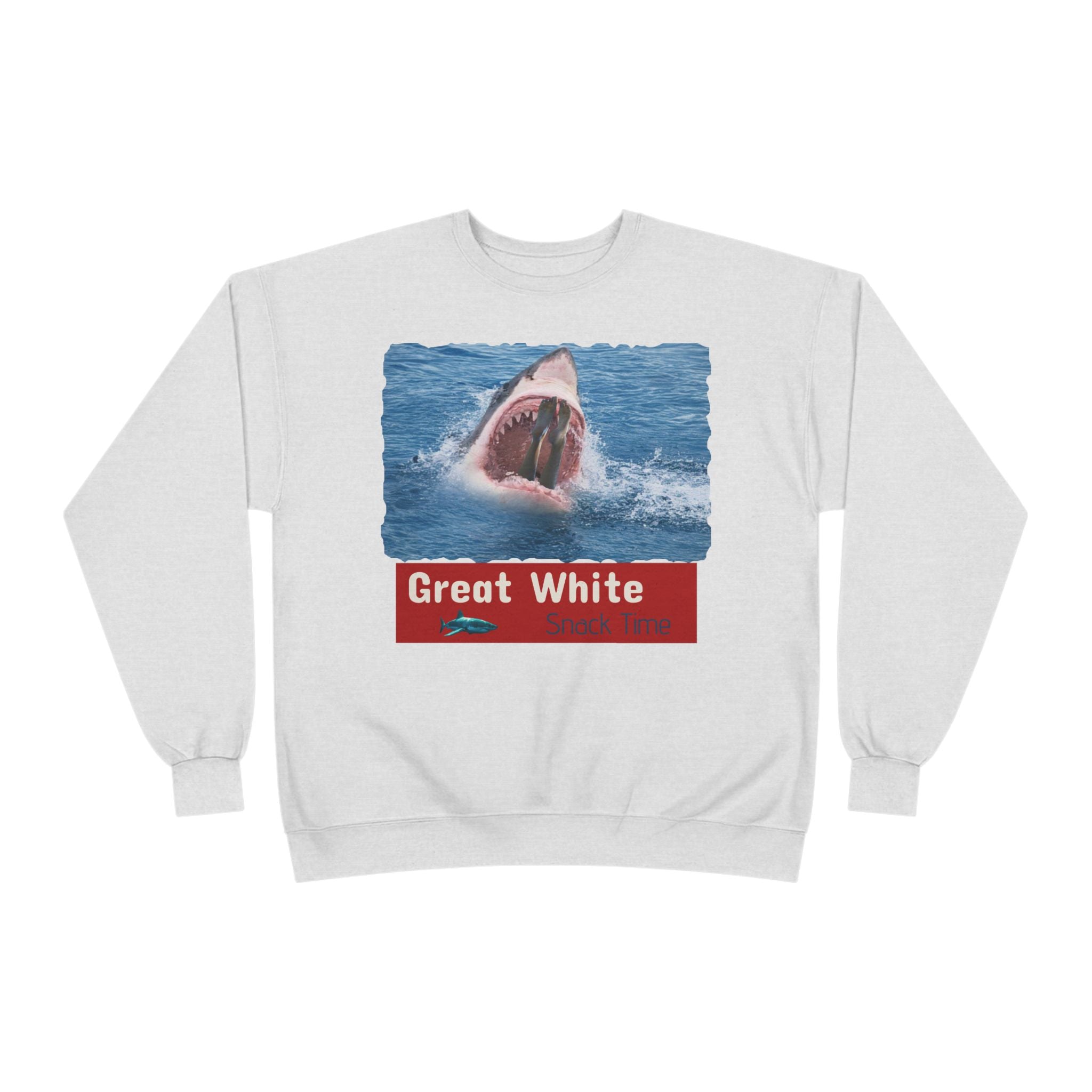 Great White Shark Crewneck Sweatshirt — Ocean Graphic Pullover