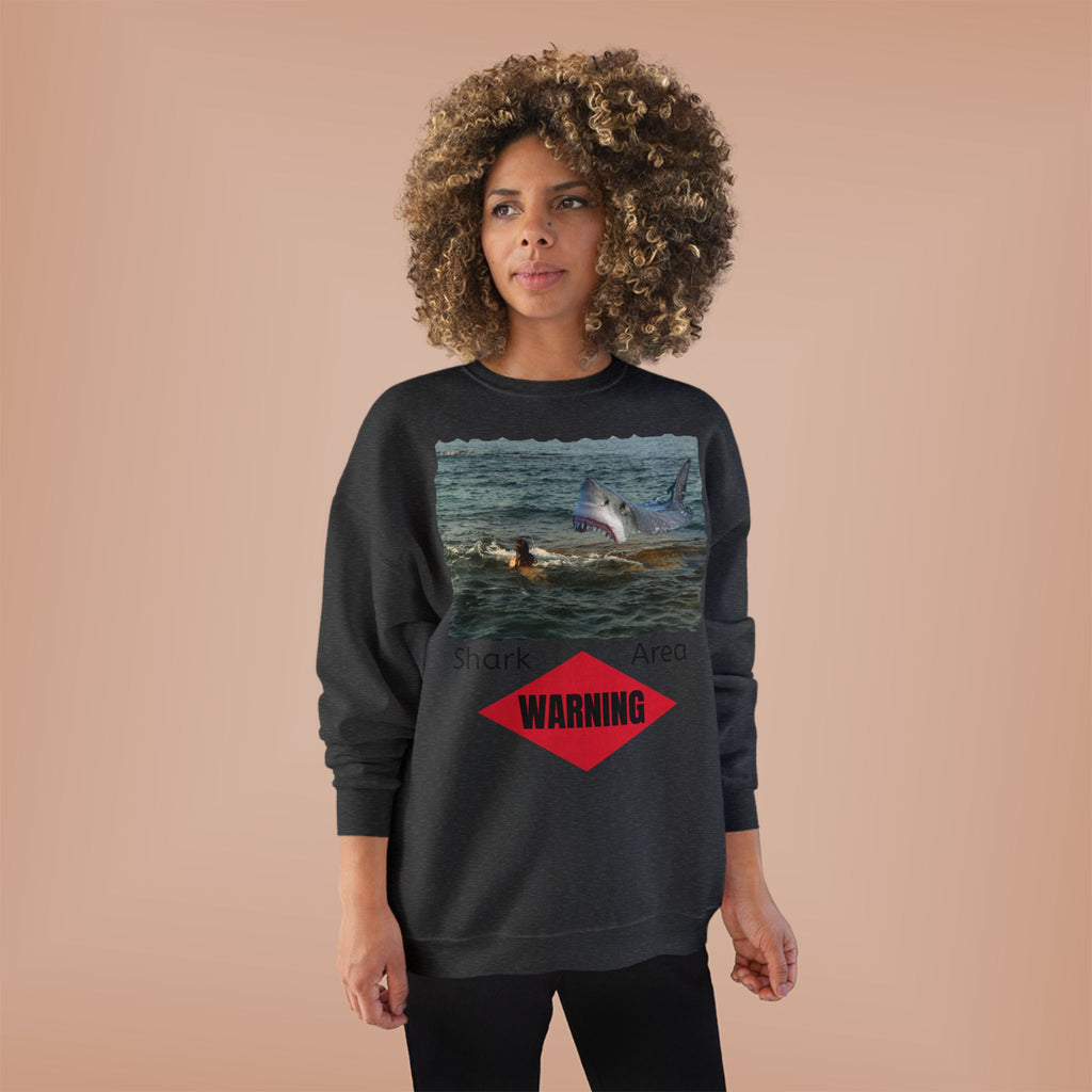 Shark Attack Warning Crewneck Sweatshirt