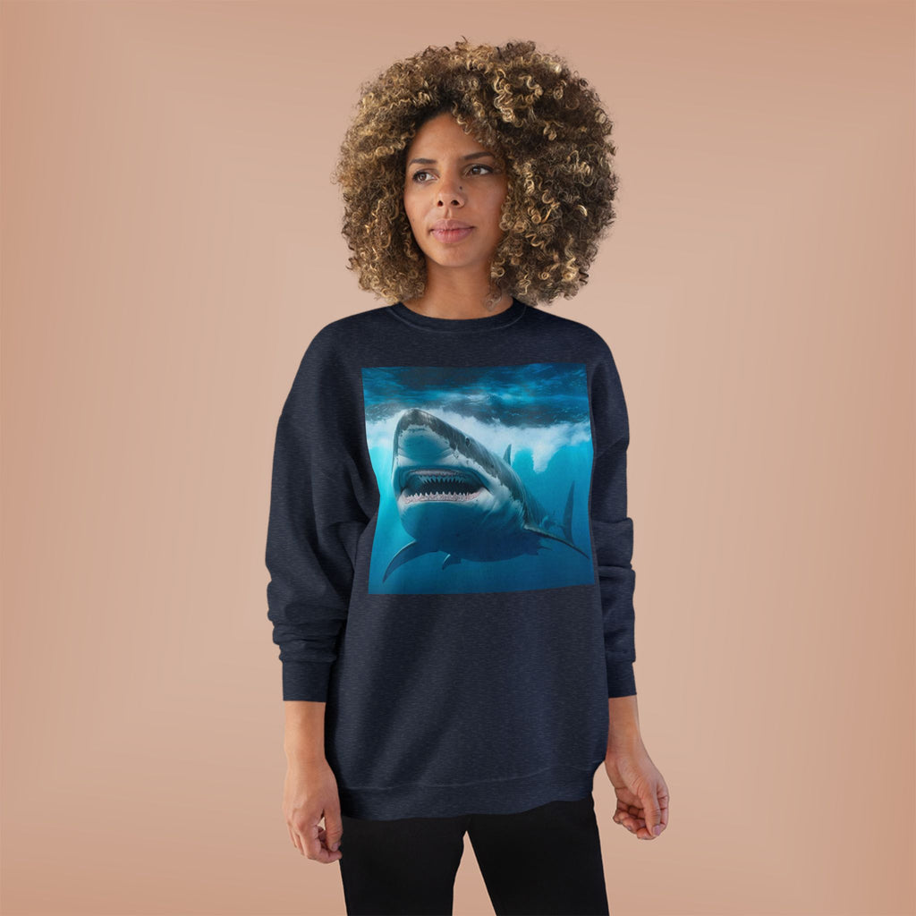 Great White Shark Graphic Sweatshirt — Ocean Predator Crewneck