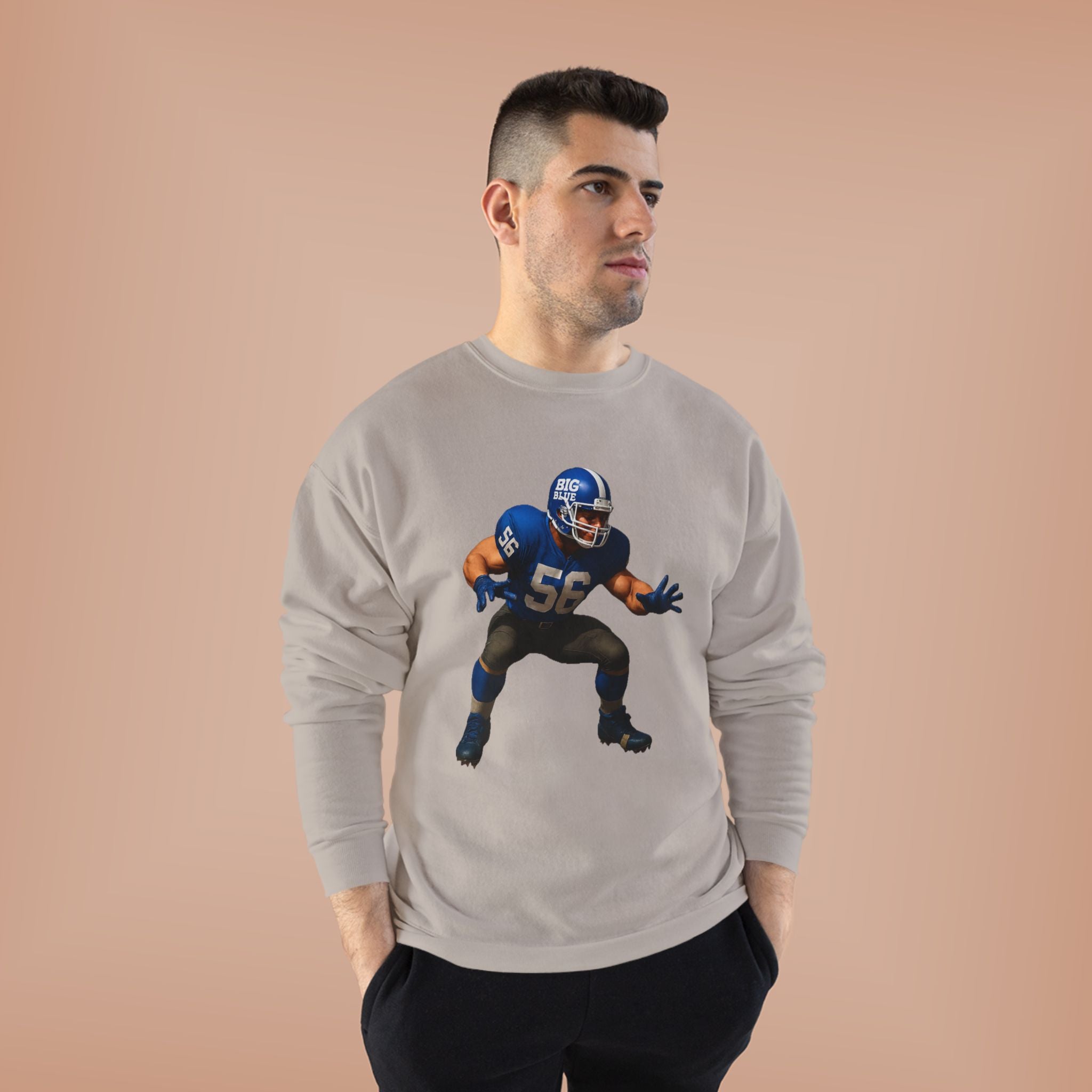 Football Linebacker Illustration Crewneck Sweatshirt