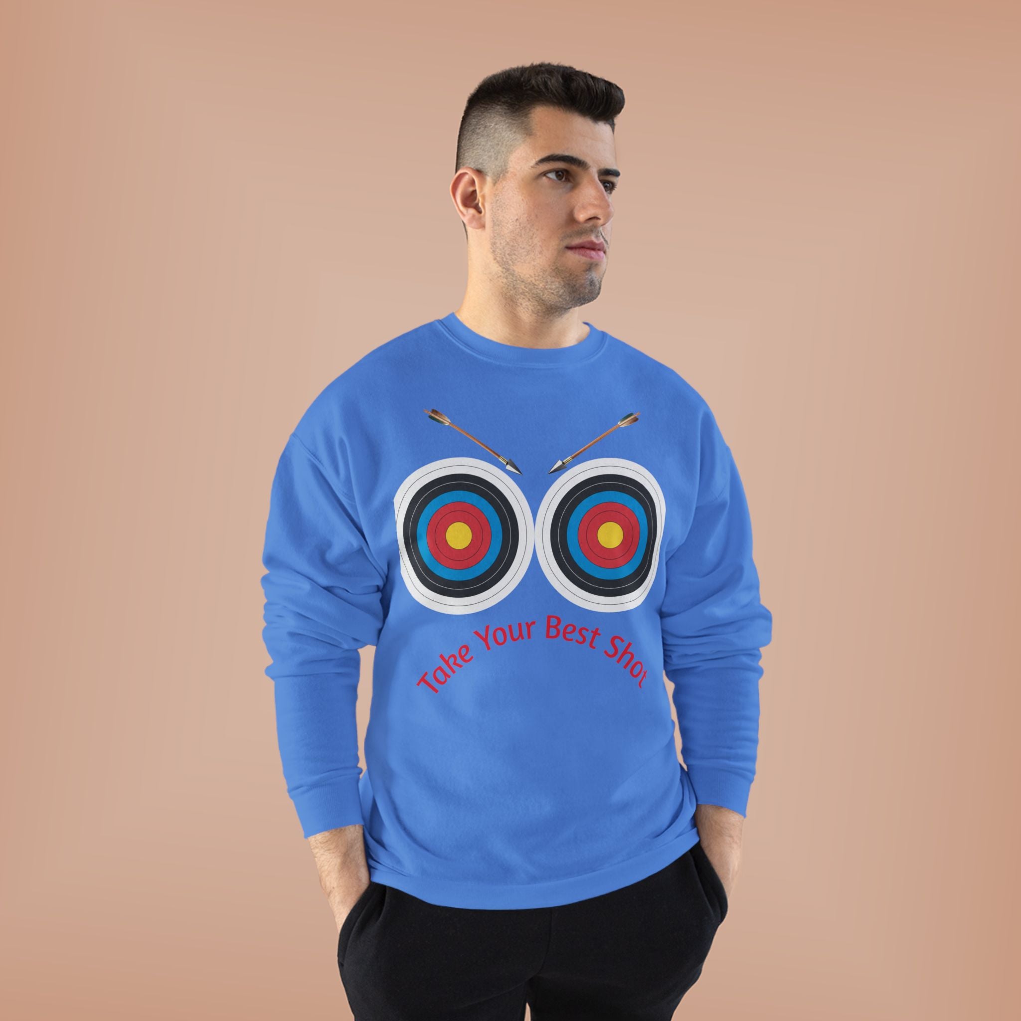 Take Your Best Shot Crewneck Sweatshirt — Archery Target Graphic
