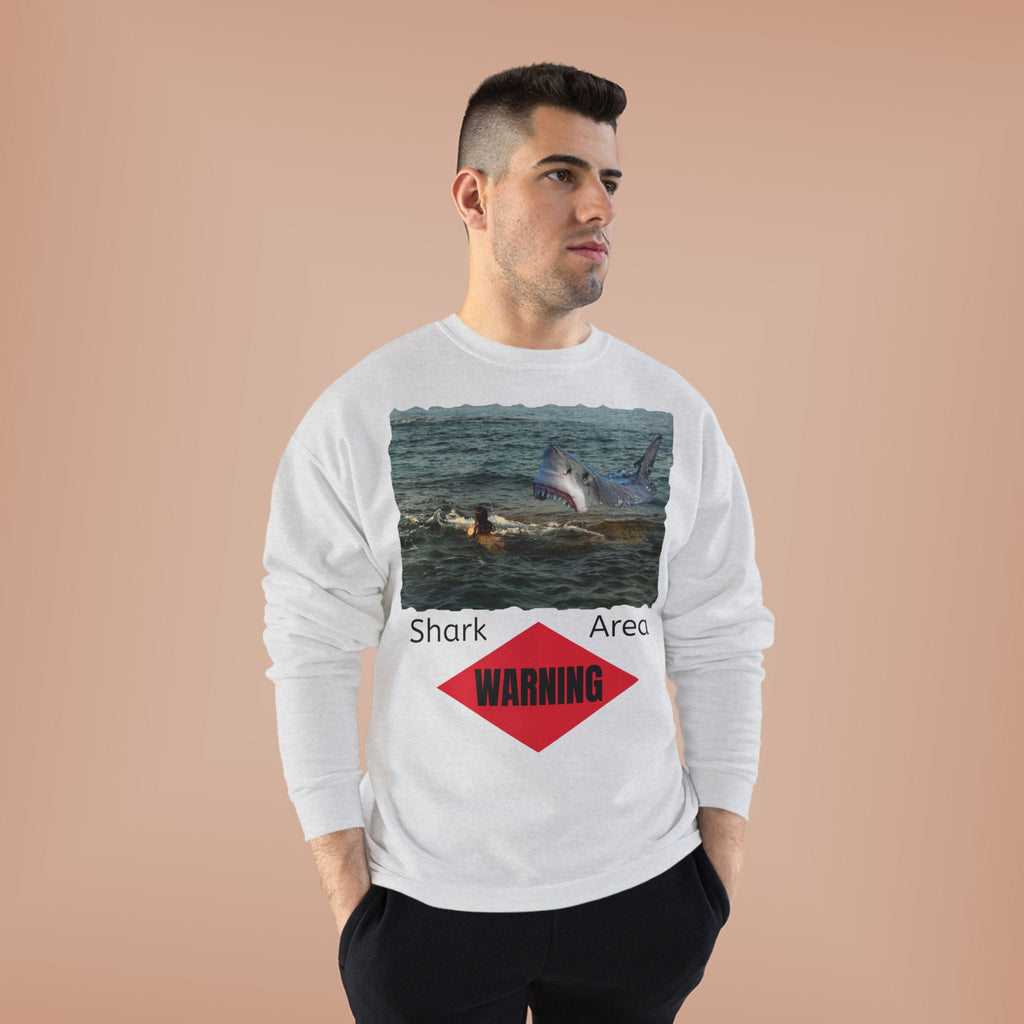 Shark Attack Warning Crewneck Sweatshirt
