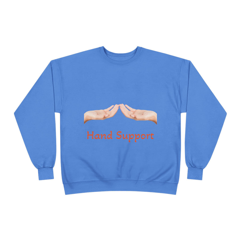 Hand Support Crewneck Sweatshirt — Comfort & Care Graphic
