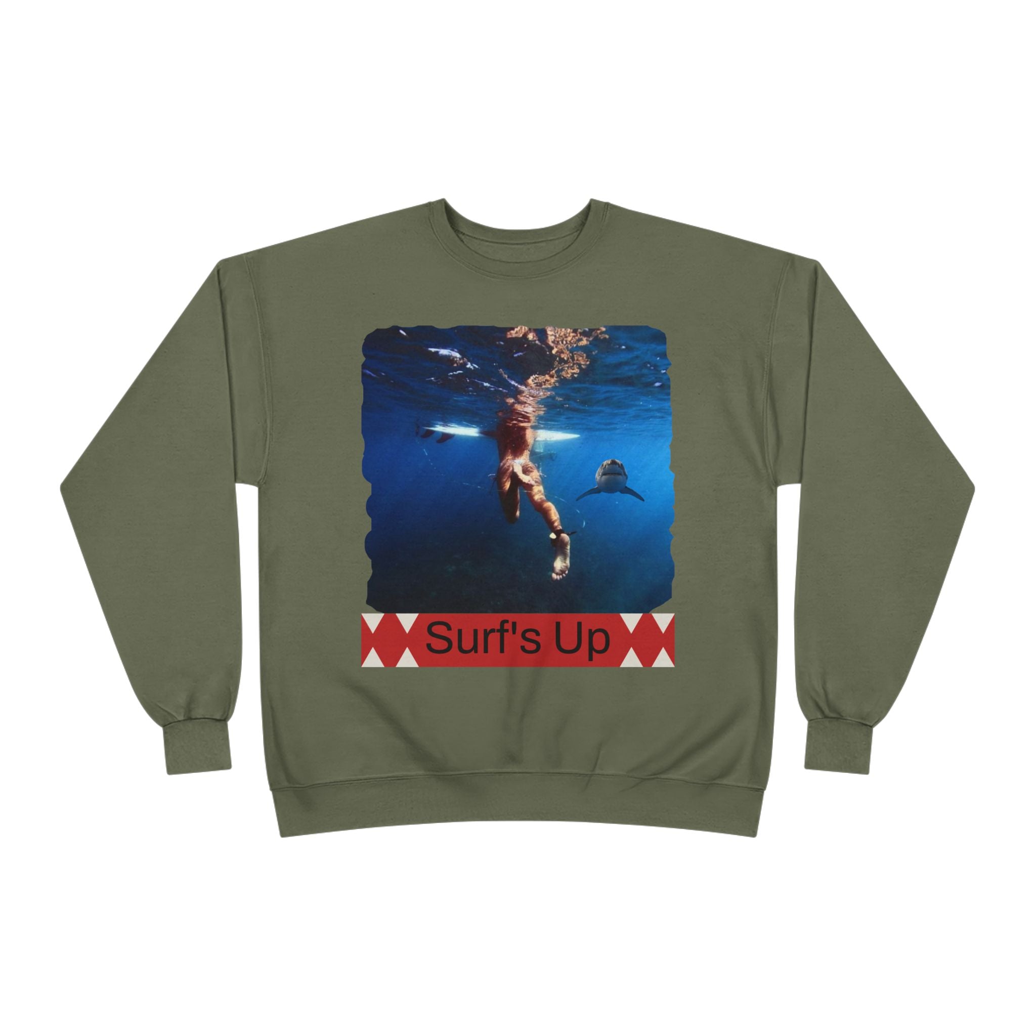Crewneck Sweatshirt — 'Surf's Up' Underwater Surfer Graphic
