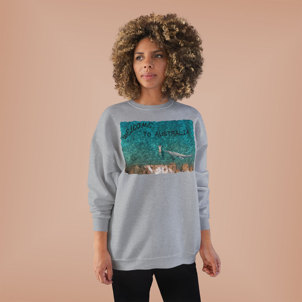 Welcome To Australia Crewneck Sweatshirt — Beach Aerial Photo Travel Sweater