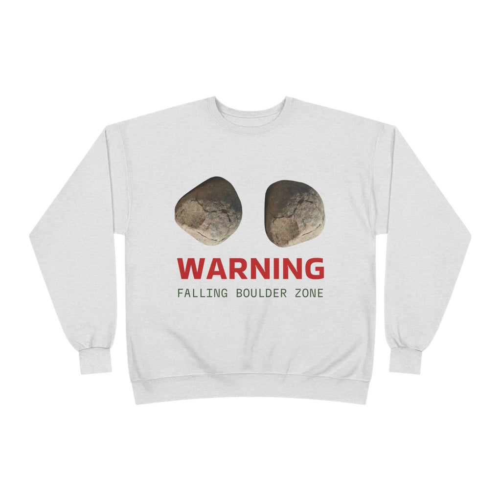 Warning Falling Boulder Zone Crewneck Sweatshirt