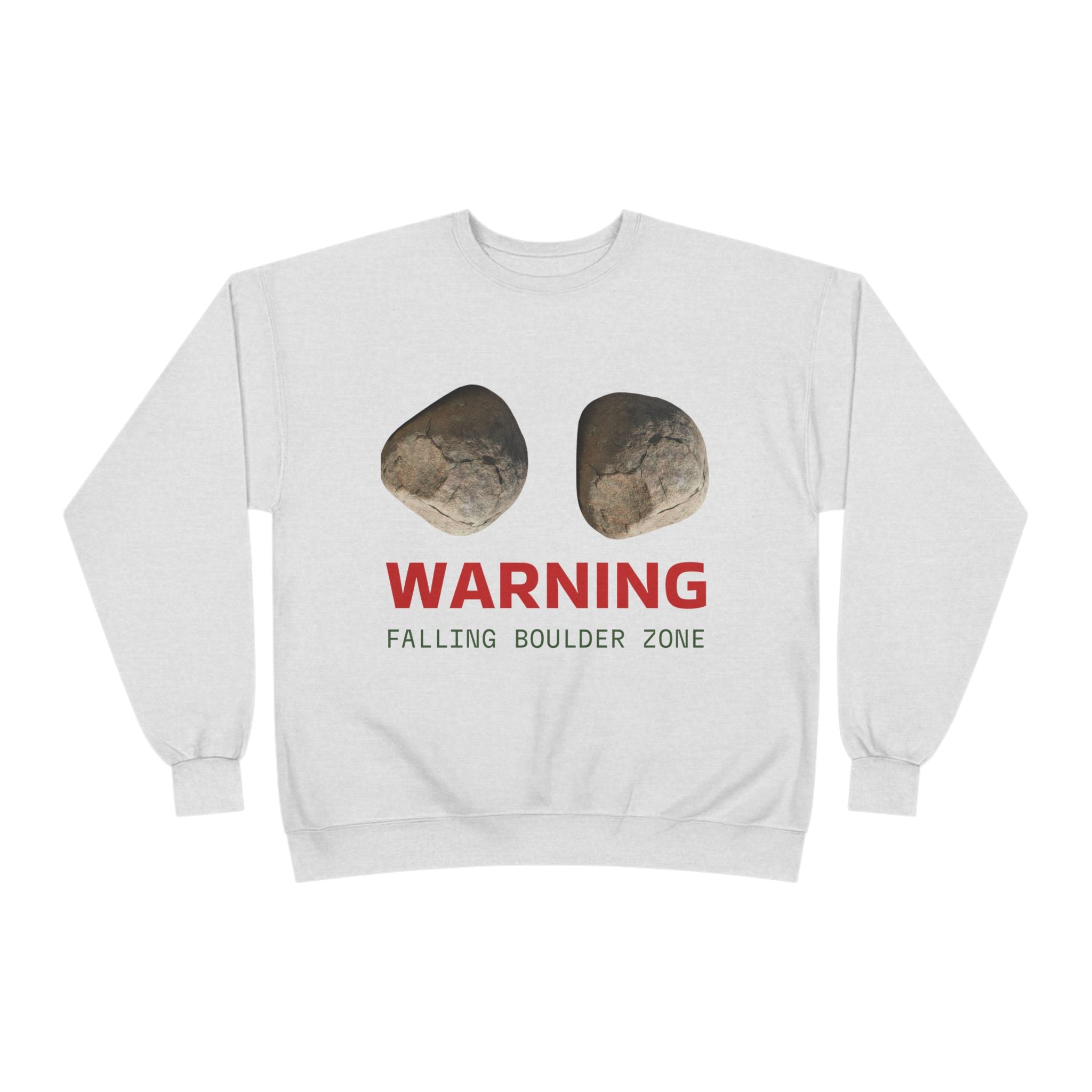 Warning Falling Boulder Zone Crewneck Sweatshirt