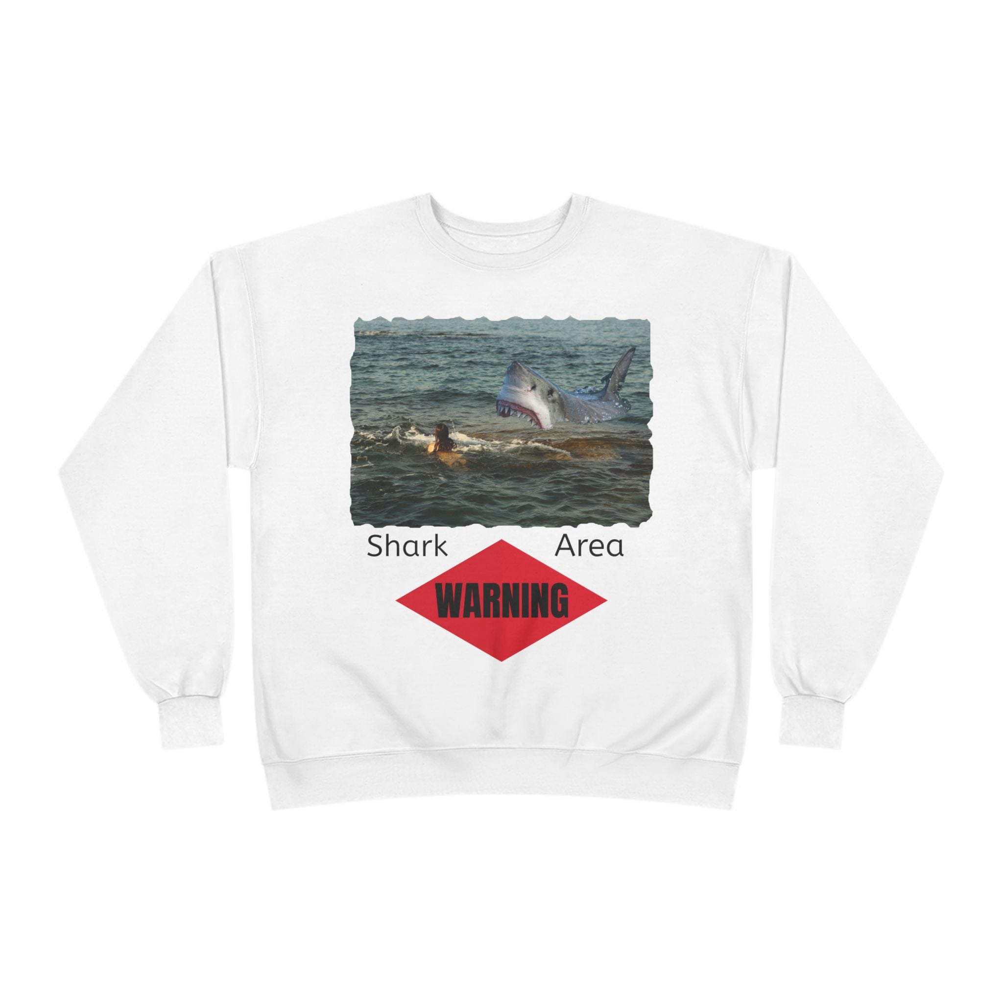 Shark Attack Warning Crewneck Sweatshirt