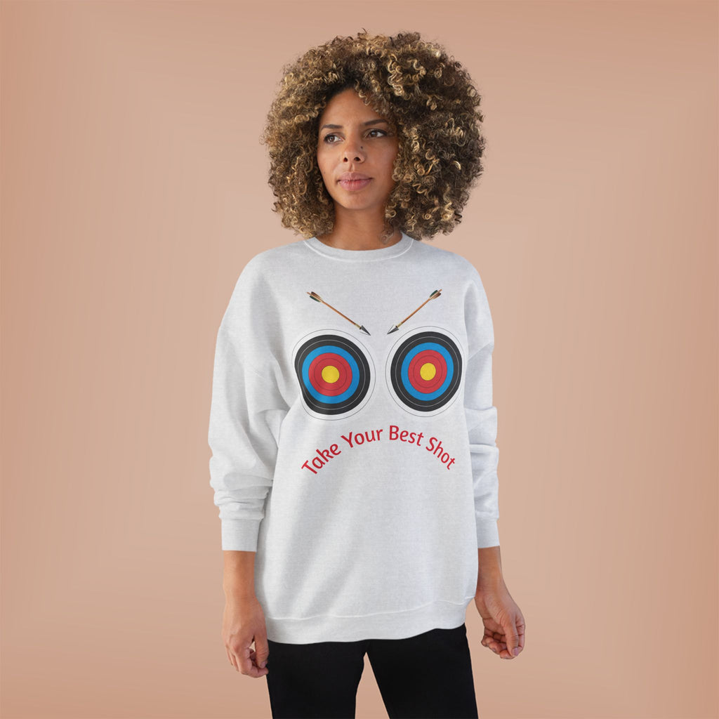 Take Your Best Shot Crewneck Sweatshirt — Archery Target Graphic