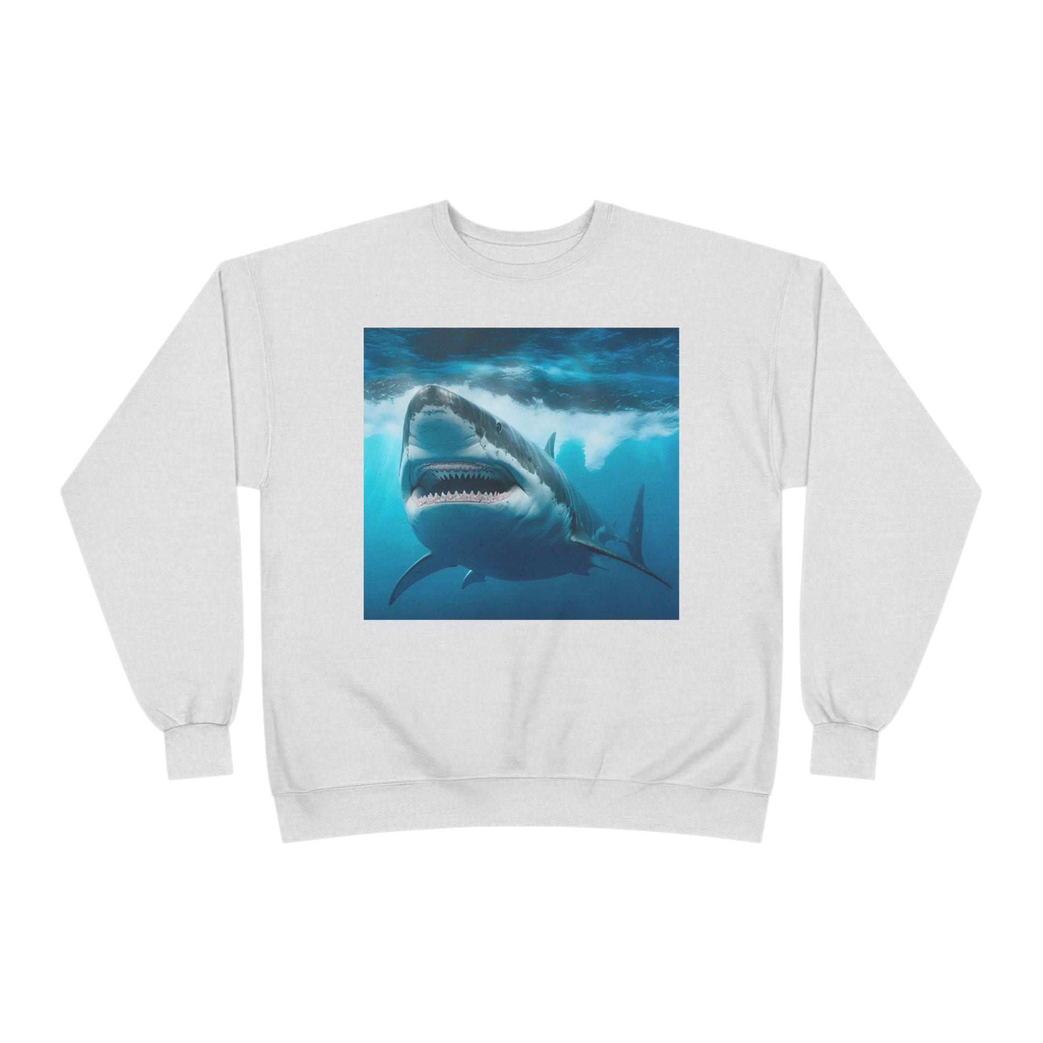 Great White Shark Graphic Sweatshirt — Ocean Predator Crewneck