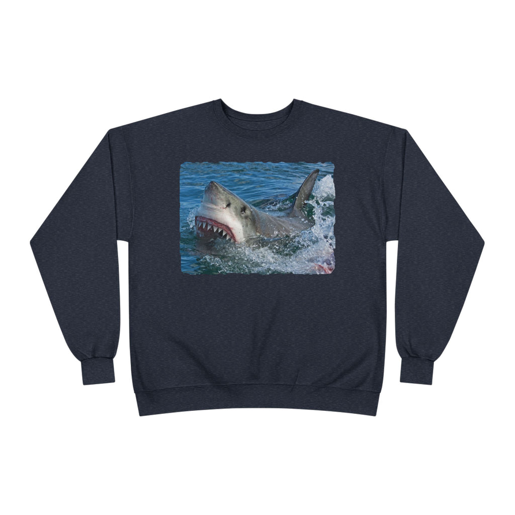 Great White Shark Crewneck Sweatshirt — Ocean Predator Graphic Sweatshirt