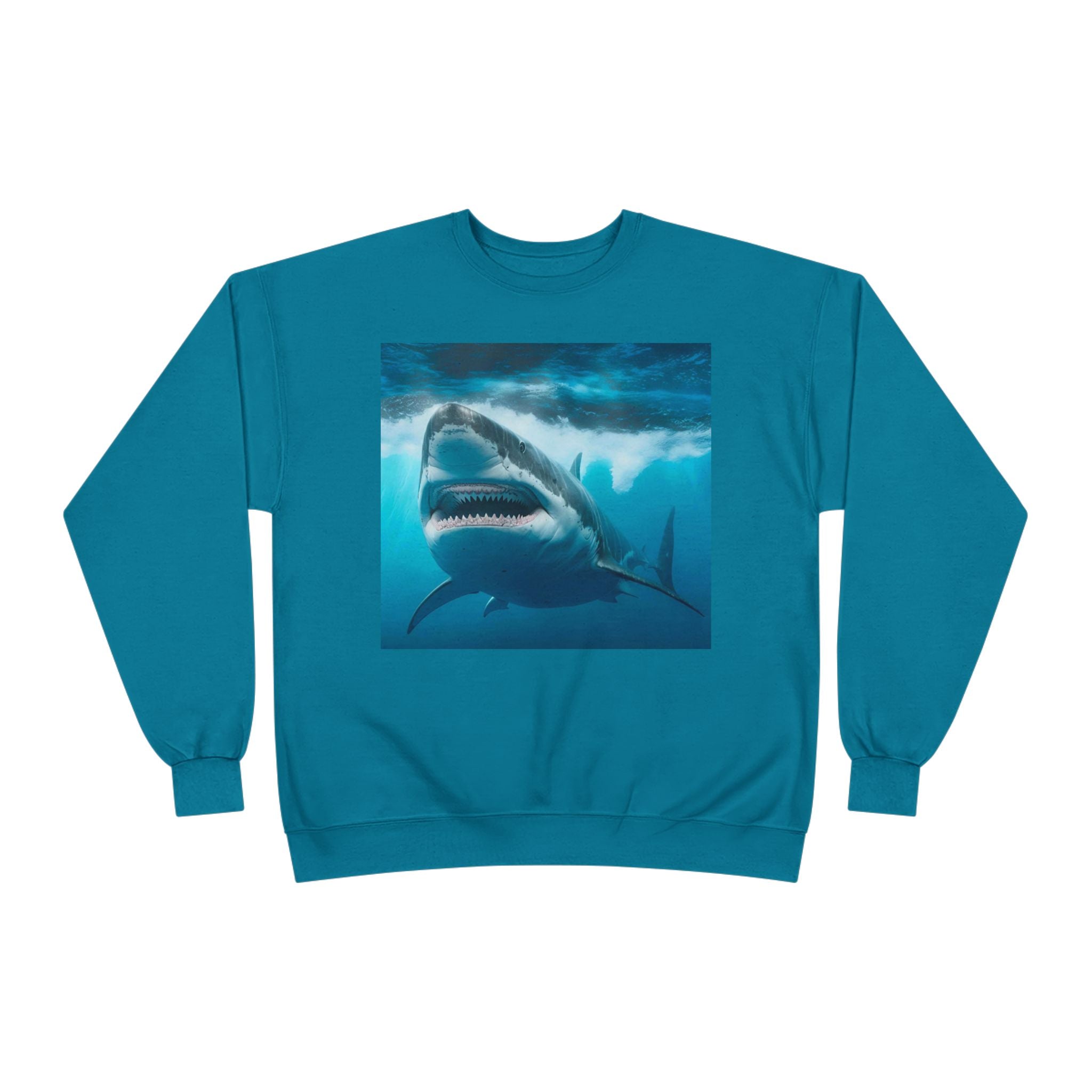 Great White Shark Graphic Sweatshirt — Ocean Predator Crewneck