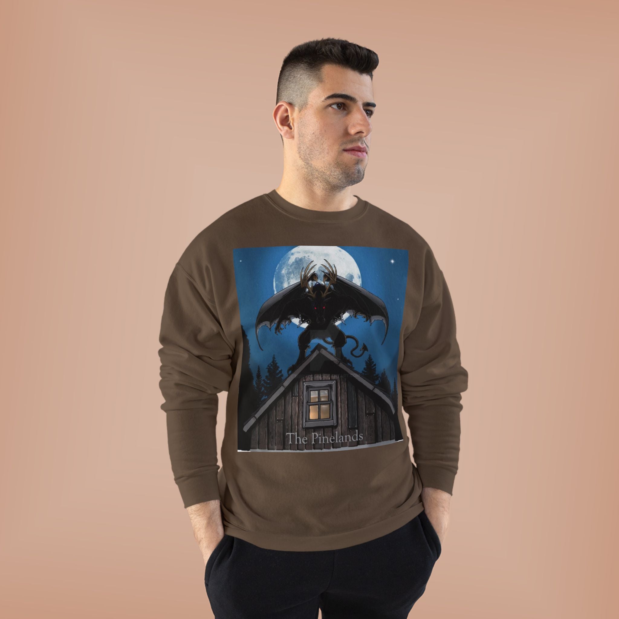 Werewolf Moon Crewneck Sweatshirt — Night Forest Horror Graphic
