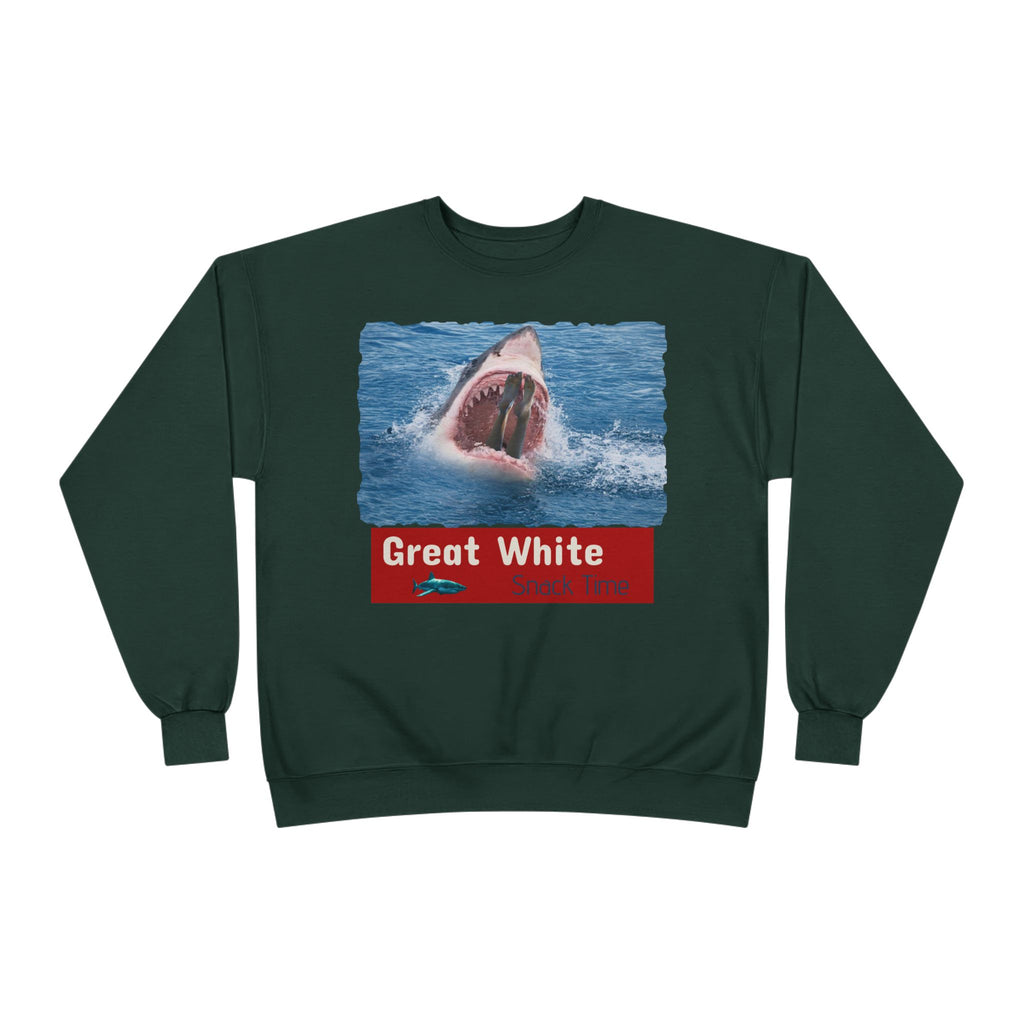 Great White Shark Crewneck Sweatshirt — Ocean Graphic Pullover