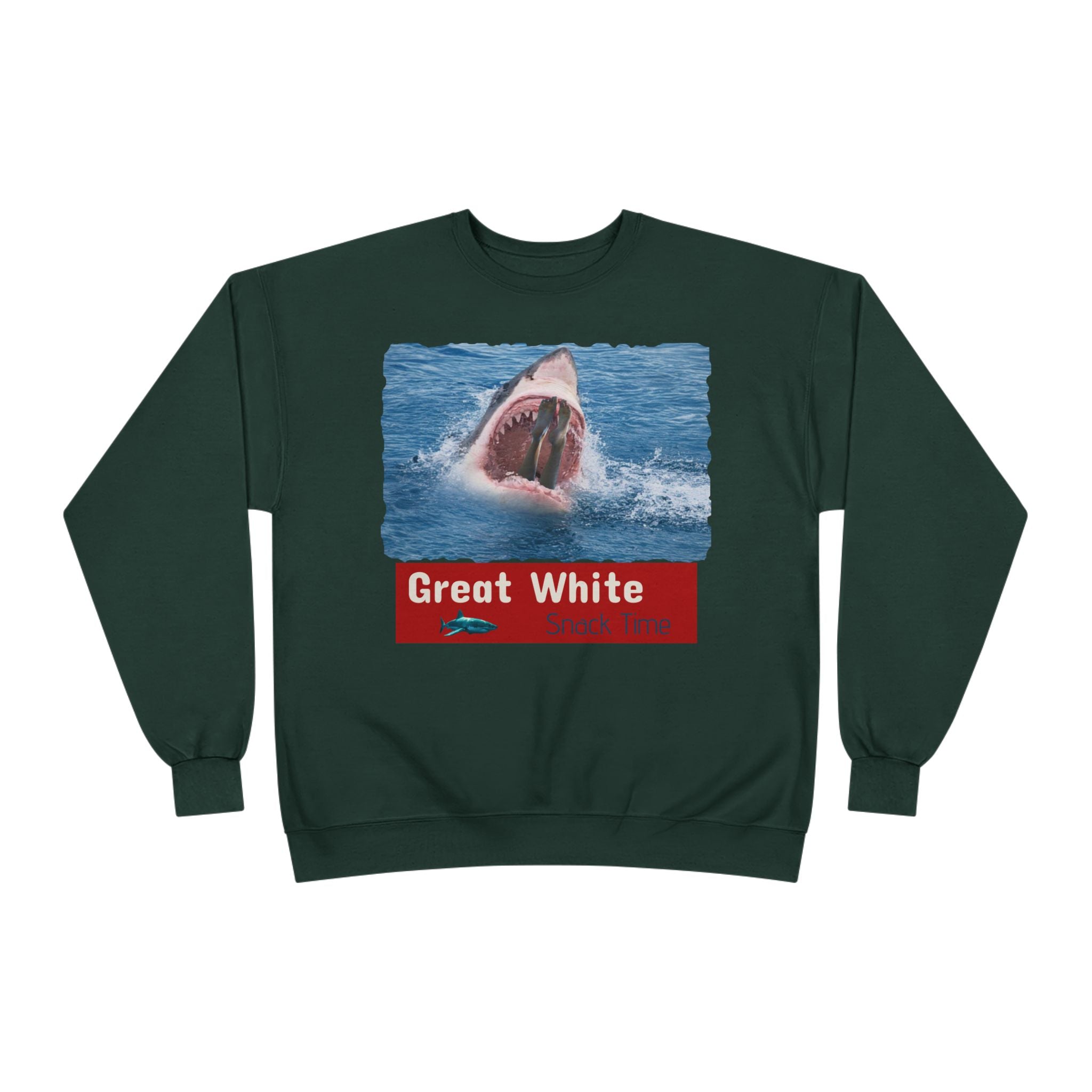 Great White Shark Crewneck Sweatshirt — Ocean Graphic Pullover