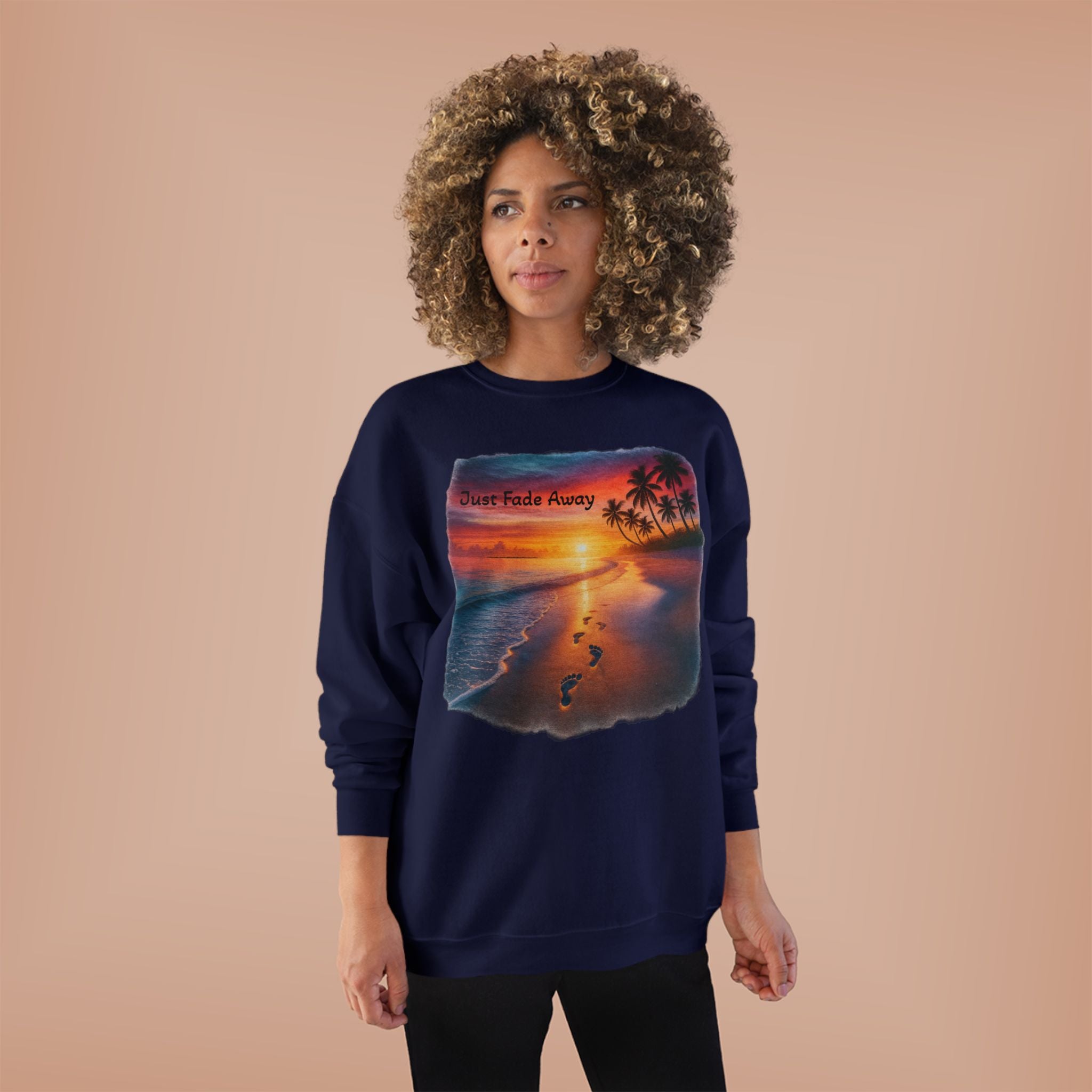 Crewneck Sweatshirt — Sunset Beach "Footprints" Graphic