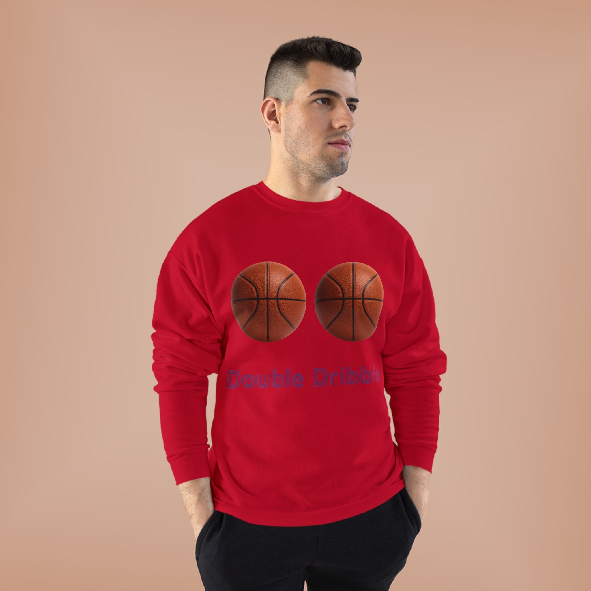 Crewneck Sweatshirt — "Double Dribble" Basketball Graphic