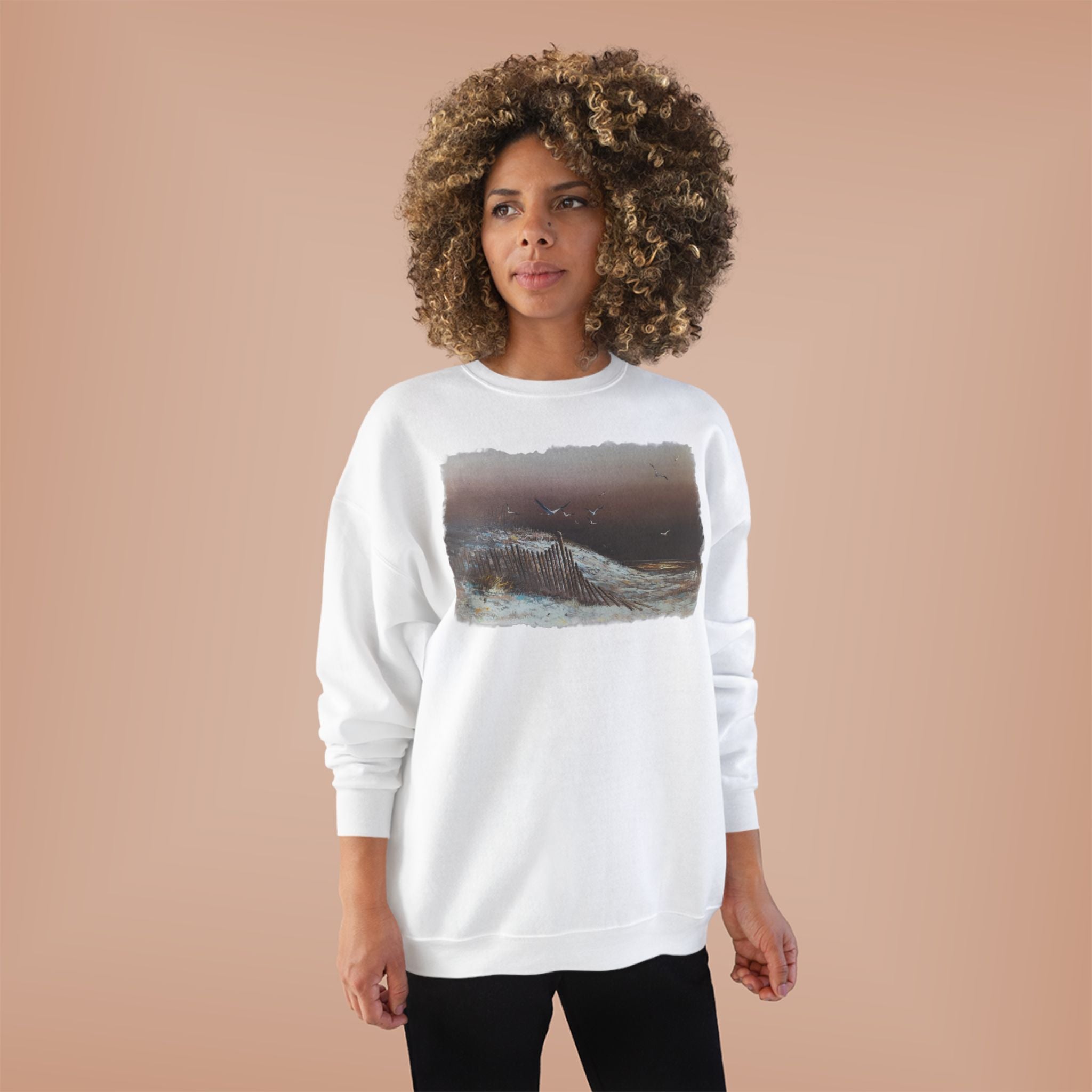 Whale Horizon Crewneck Sweatshirt — Vintage Ocean Graphic