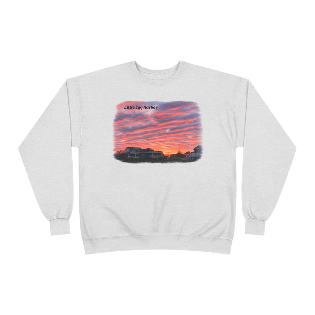 Sunset Landscape Crewneck Sweatshirt – "Little Bay Harbor" Scenic Graphic