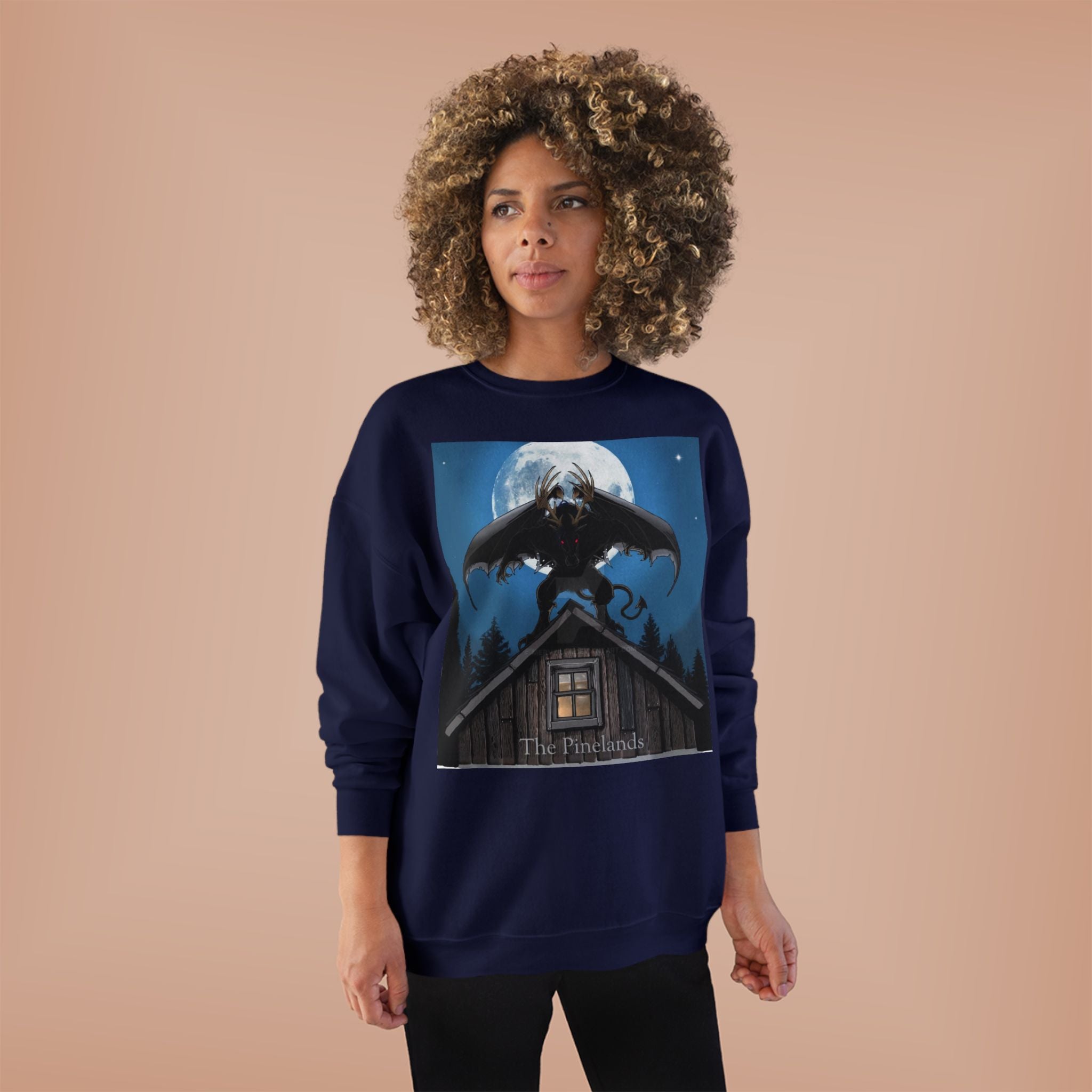 Werewolf Moon Crewneck Sweatshirt — Night Forest Horror Graphic