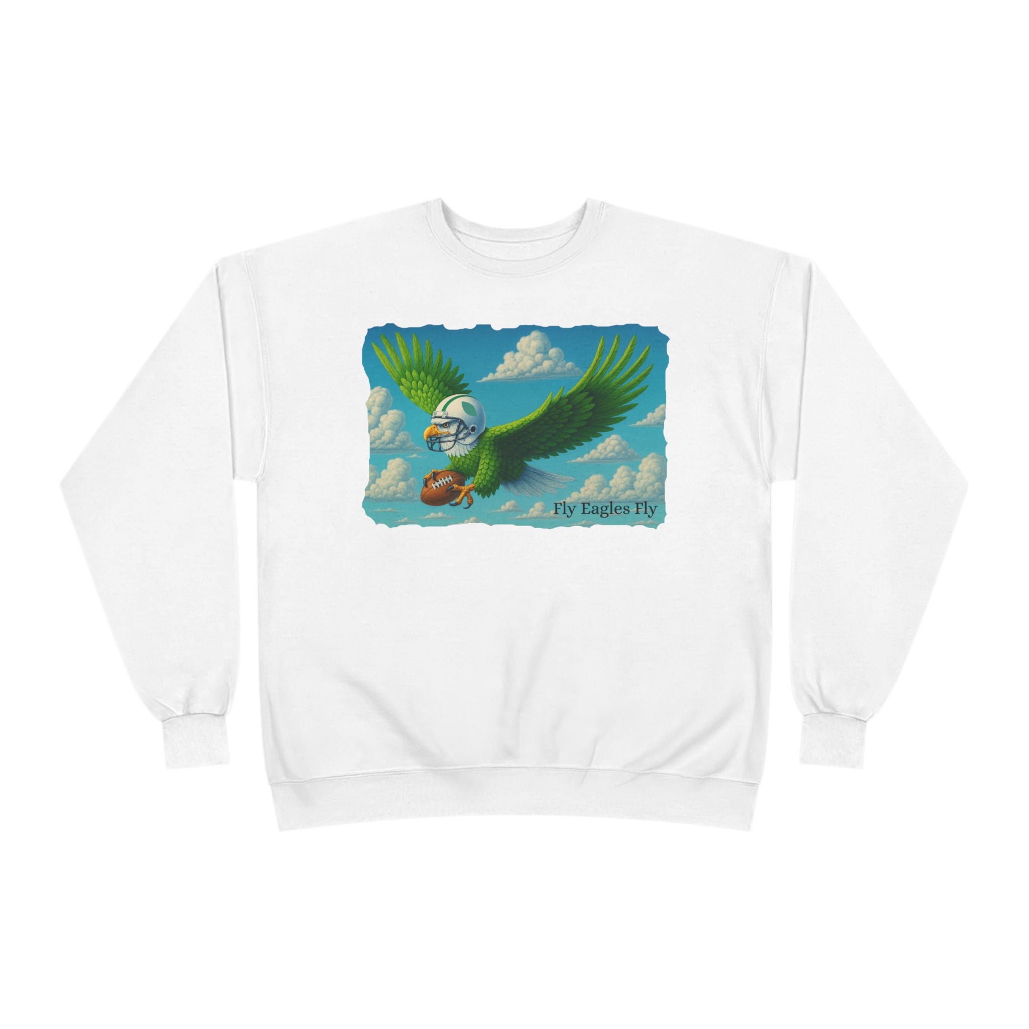Eagles Fly Crewneck Sweatshirt — Vintage Football Bird Graphic