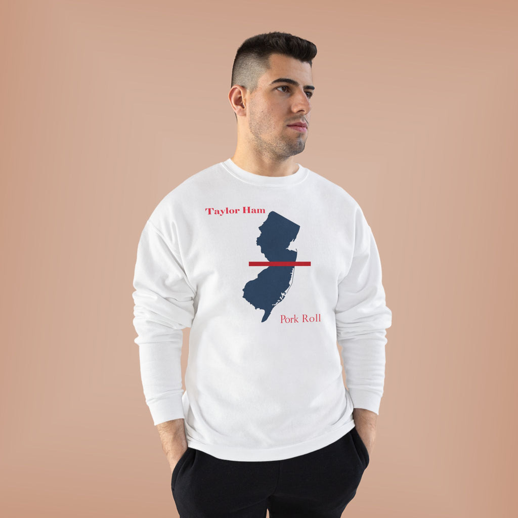 New Jersey State Crewneck Sweatshirt – Taylor Ham / Pork Roll Map Design