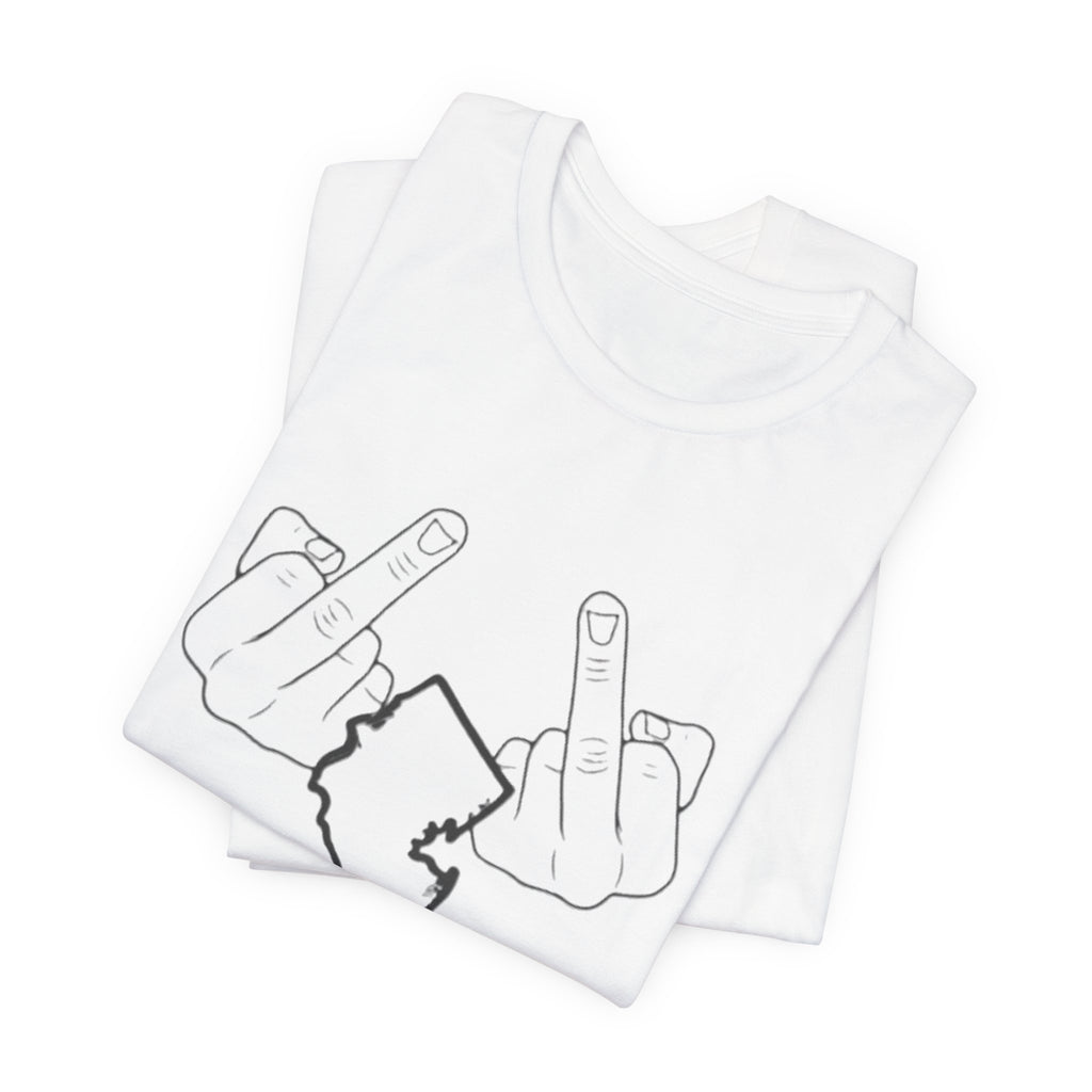 T-Shirt - 'We Love You Too' New Jersey Middle Finger Outline Graphic Tee