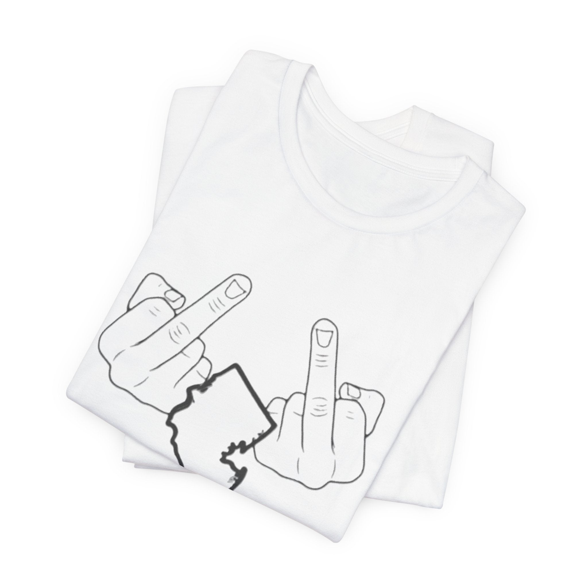 T-Shirt - 'We Love You Too' New Jersey Middle Finger Outline Graphic Tee