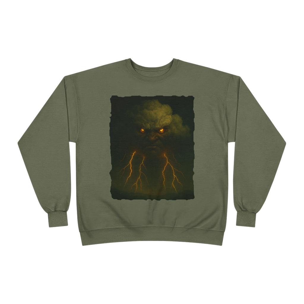Storm Spirit Crewneck Sweatshirt — Lightning Cloud Monster Graphic