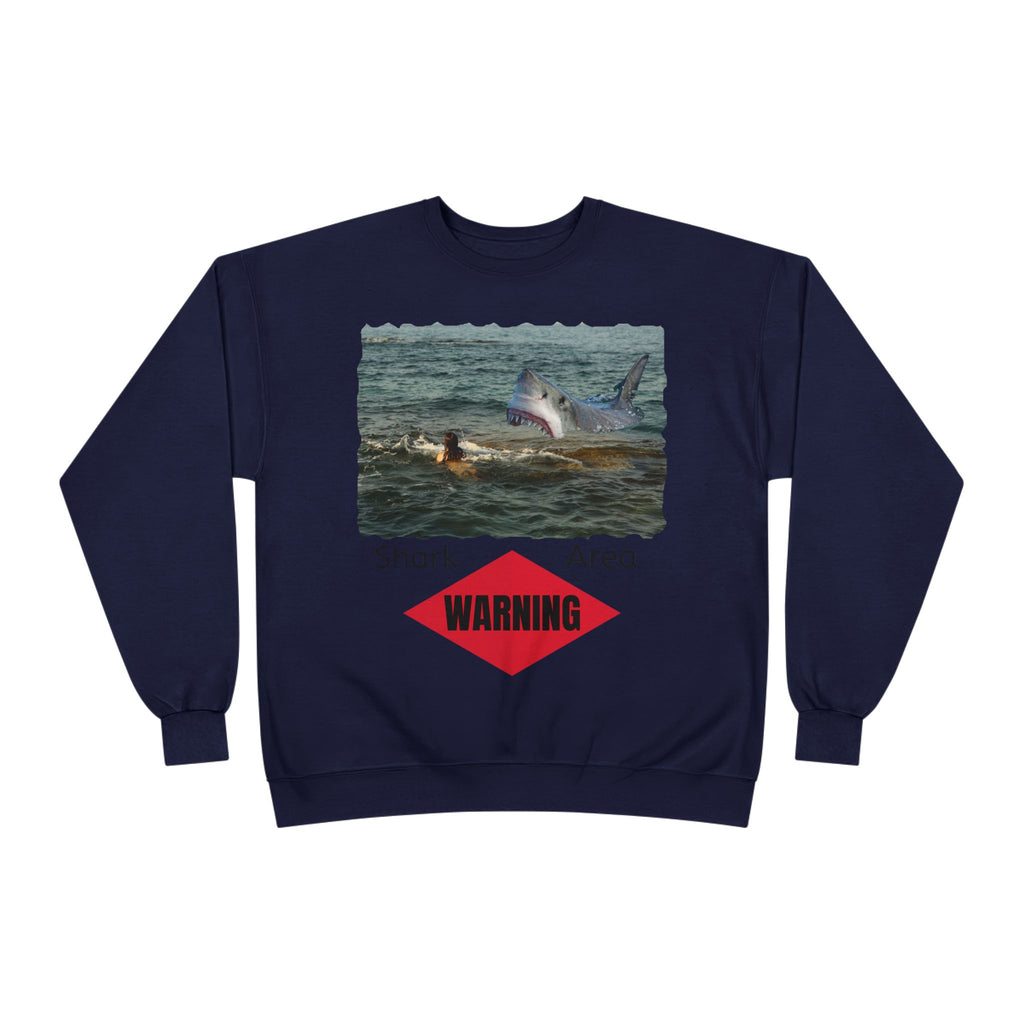 Shark Attack Warning Crewneck Sweatshirt