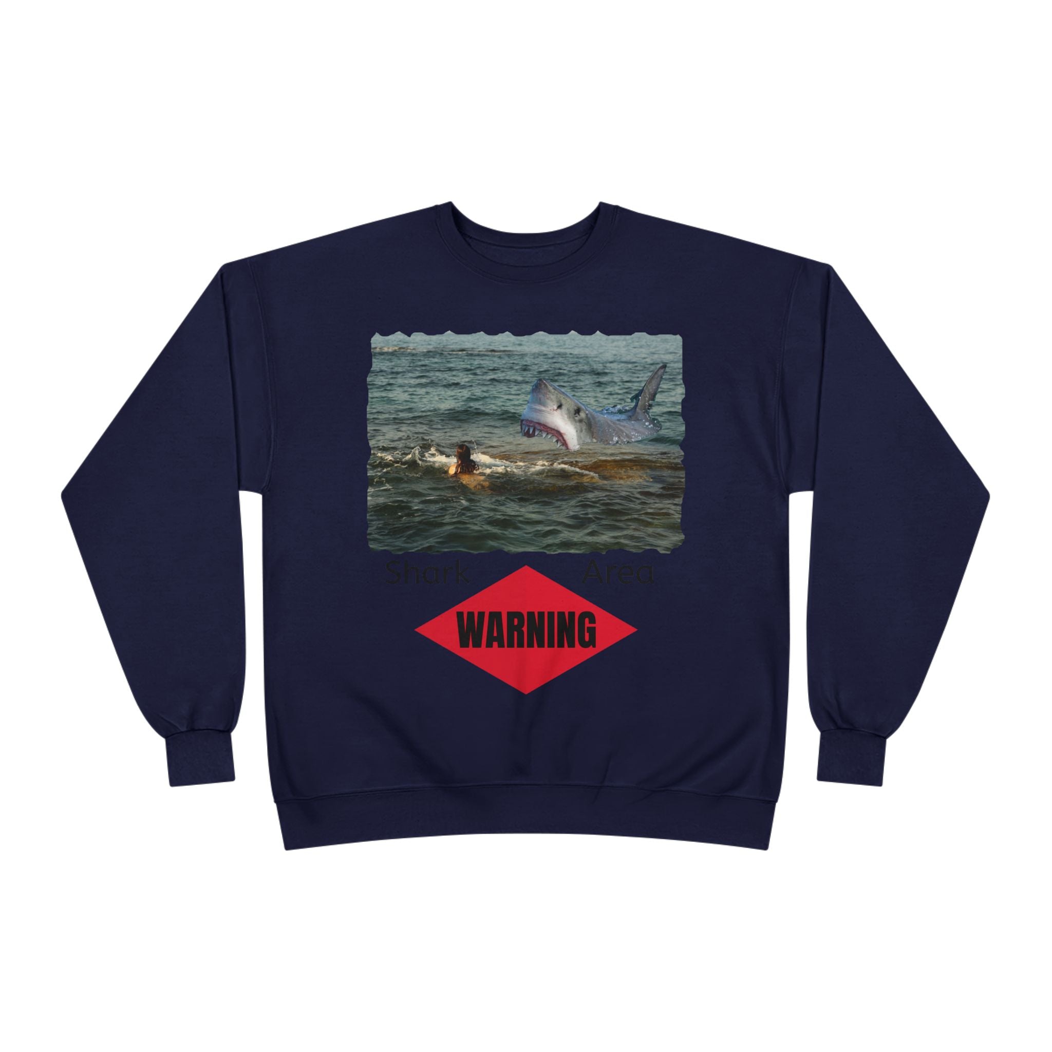 Shark Attack Warning Crewneck Sweatshirt