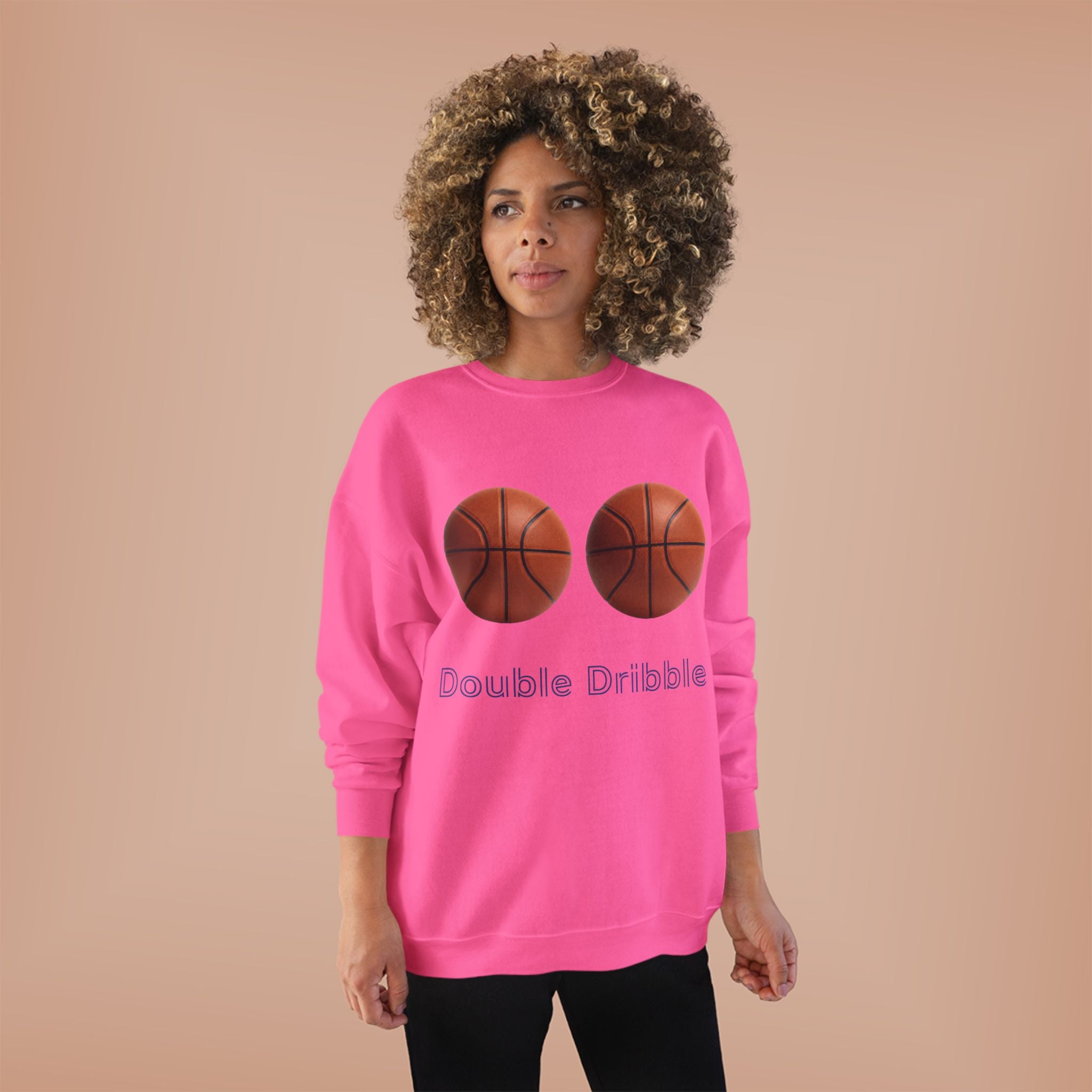 Crewneck Sweatshirt — "Double Dribble" Basketball Graphic