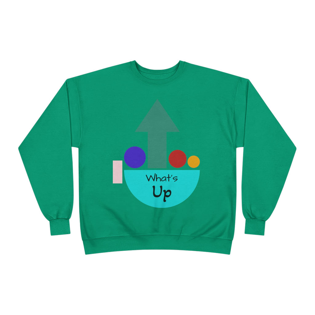 What's Up Arrow Crewneck Sweatshirt — Playful Graphic Pullover