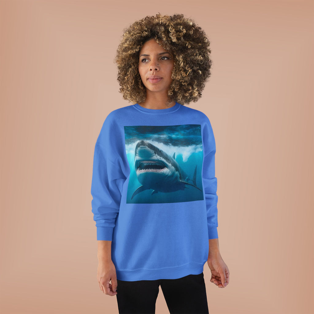 Great White Shark Graphic Sweatshirt — Ocean Predator Crewneck
