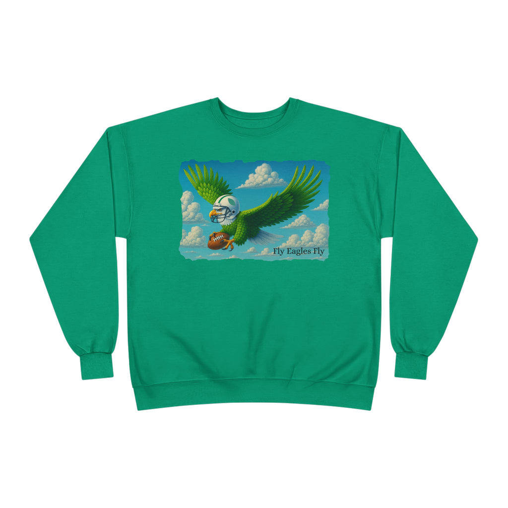 Eagles Fly Crewneck Sweatshirt — Vintage Football Bird Graphic