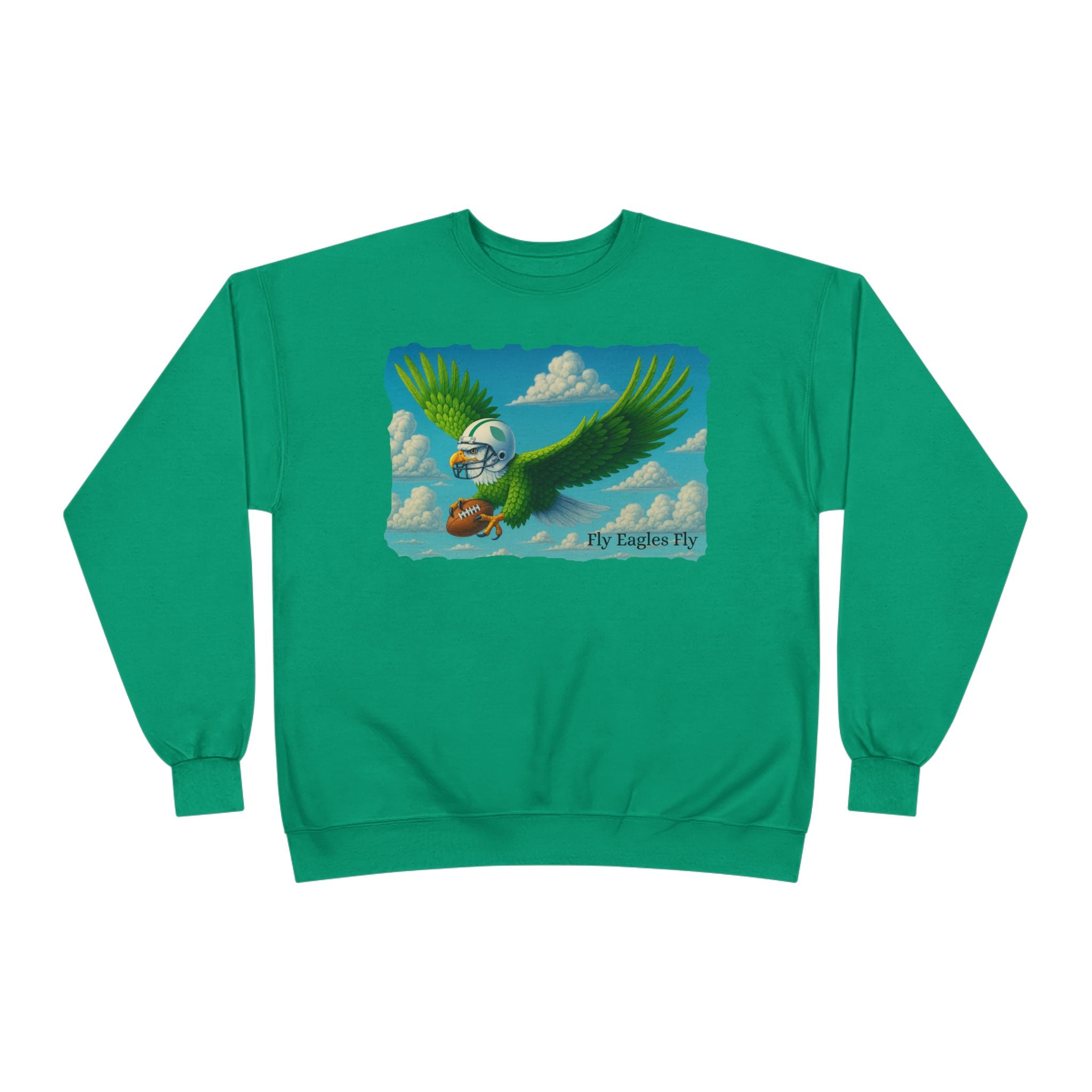 Eagles Fly Crewneck Sweatshirt — Vintage Football Bird Graphic