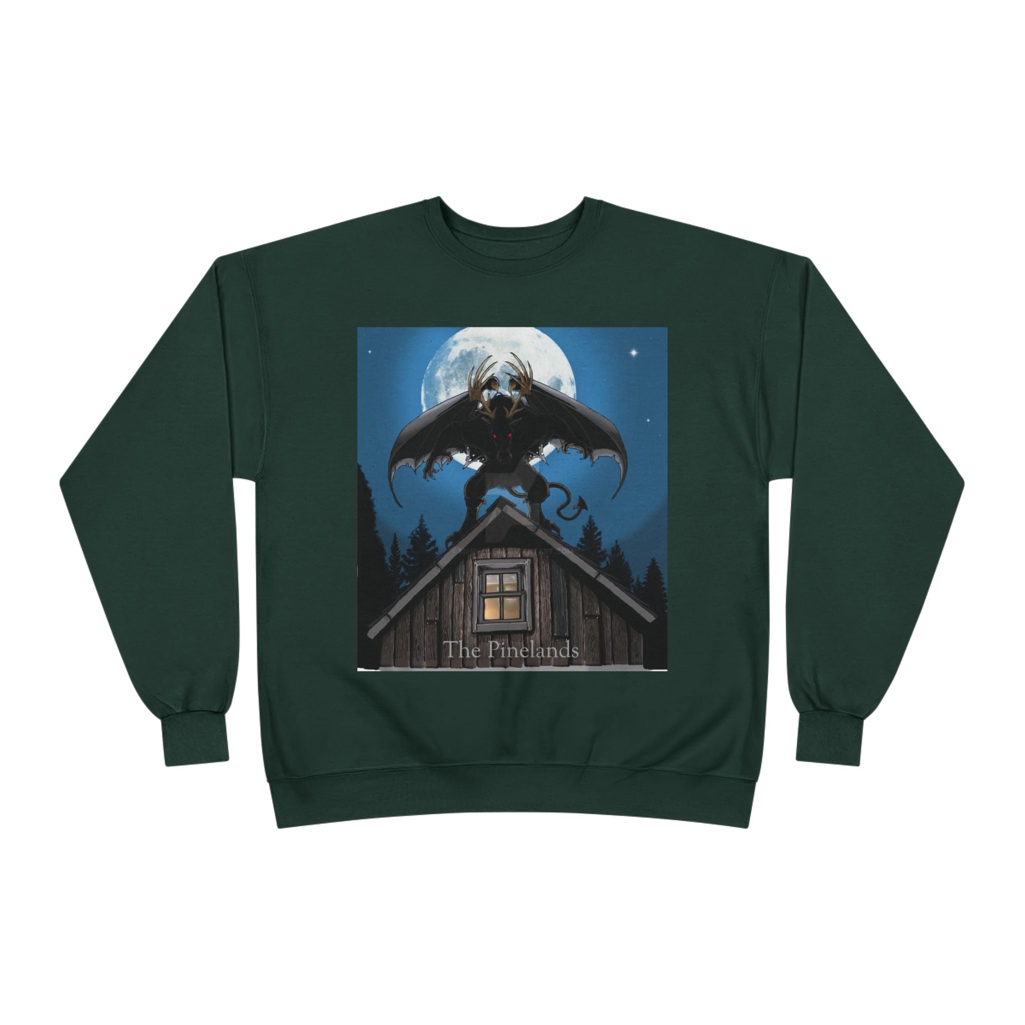 Werewolf Moon Crewneck Sweatshirt — Night Forest Horror Graphic