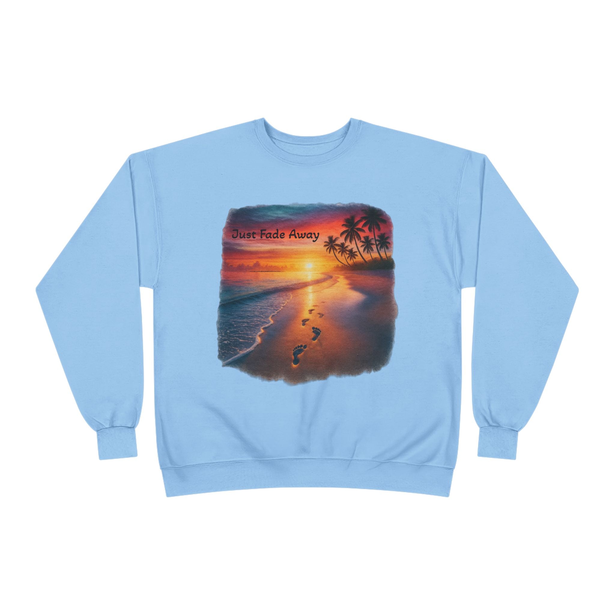 Crewneck Sweatshirt — Sunset Beach "Footprints" Graphic