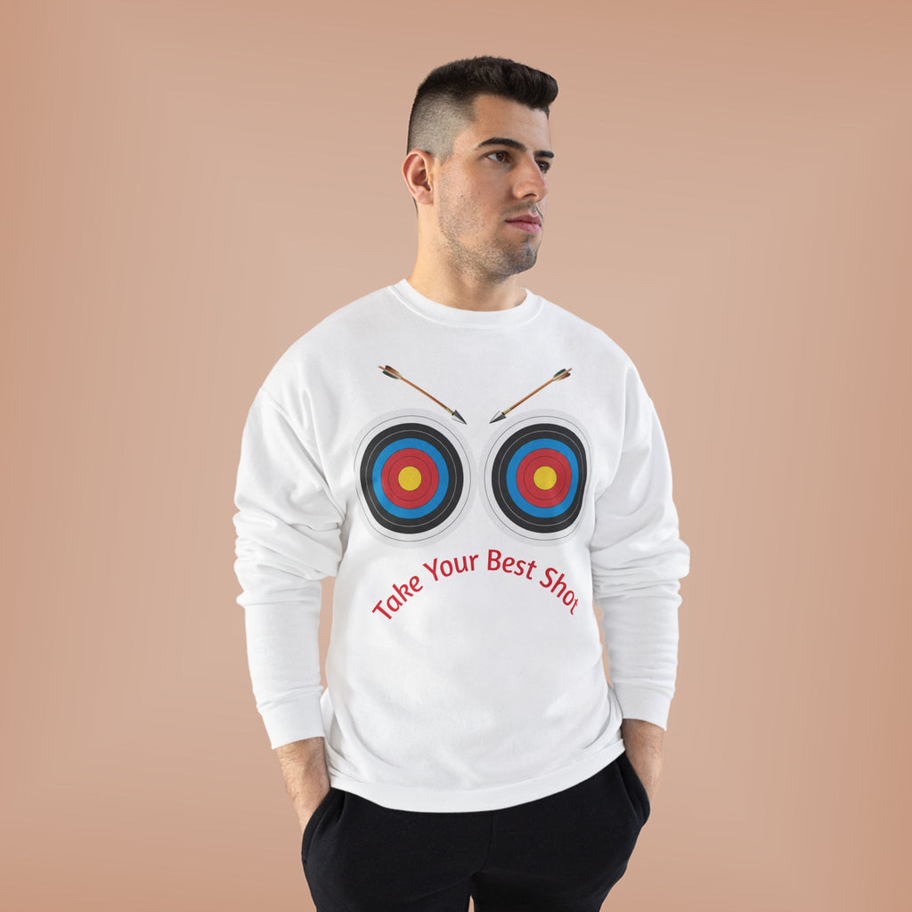 Take Your Best Shot Crewneck Sweatshirt — Archery Target Graphic