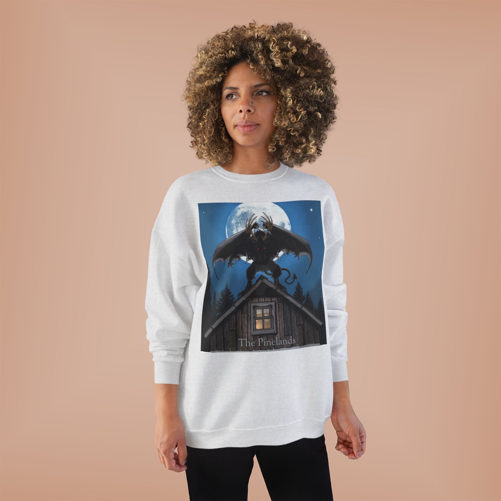 Werewolf Moon Crewneck Sweatshirt — Night Forest Horror Graphic