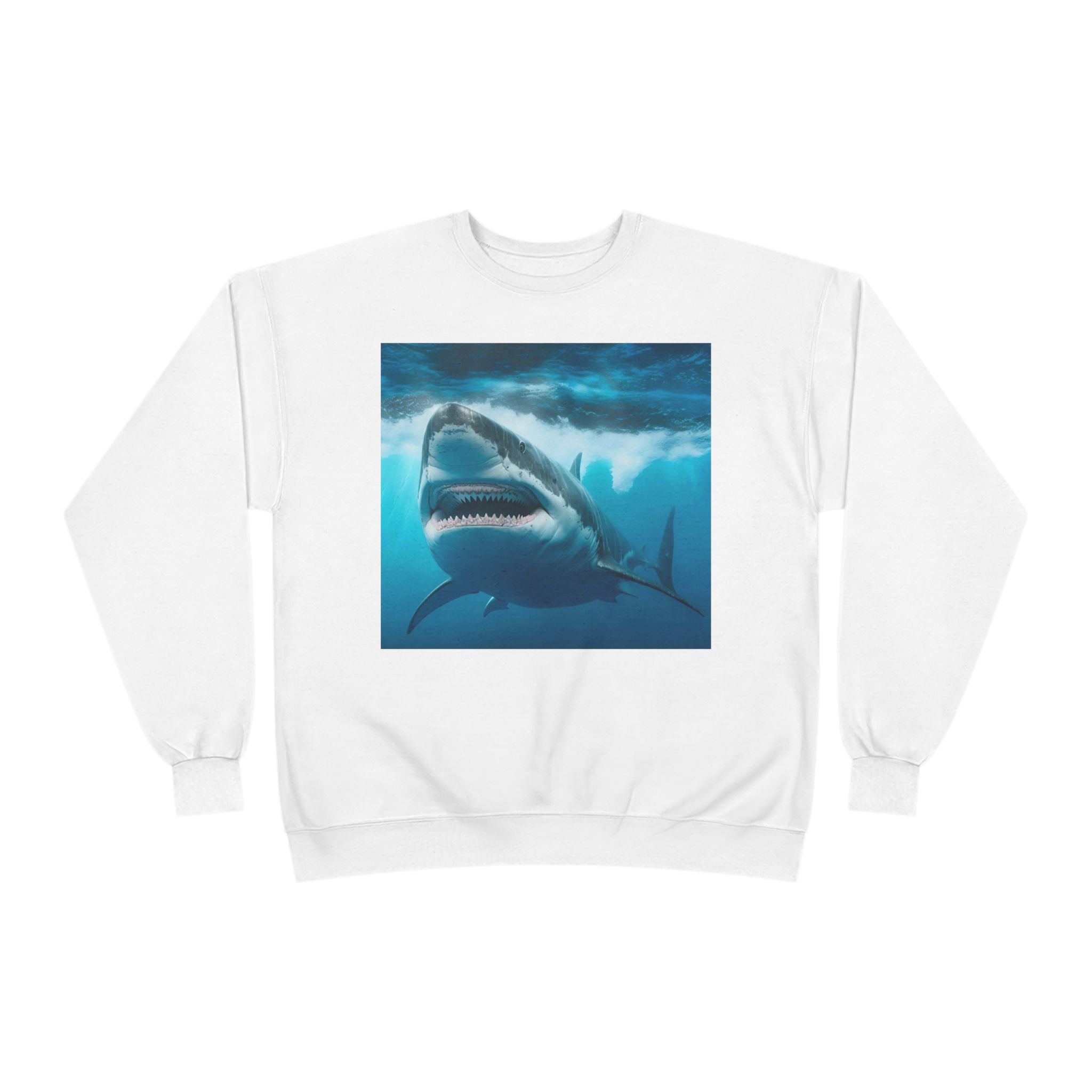 Great White Shark Graphic Sweatshirt — Ocean Predator Crewneck