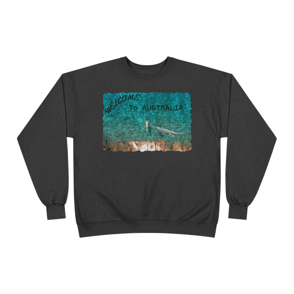 Welcome To Australia Crewneck Sweatshirt — Beach Aerial Photo Travel Sweater