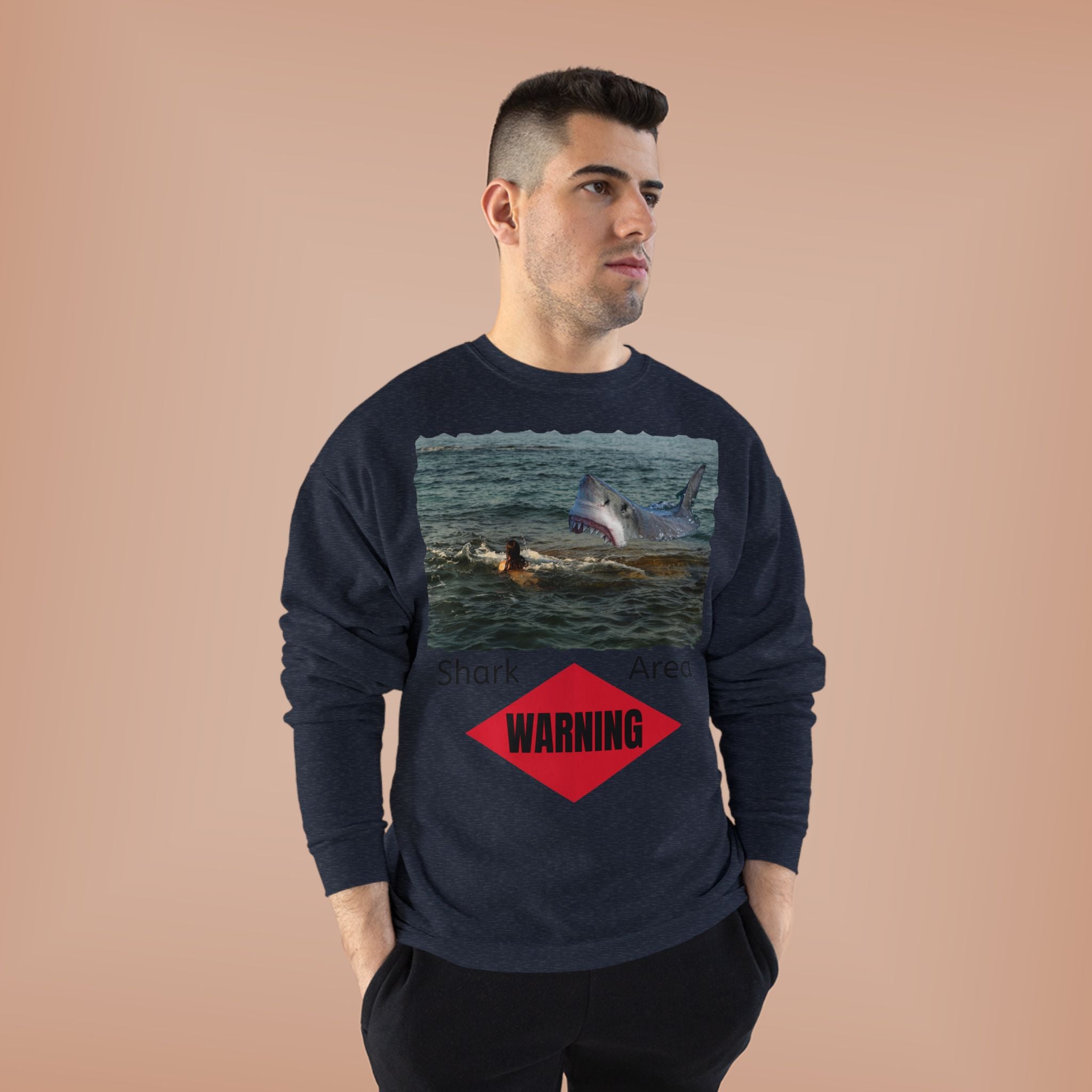 Shark Attack Warning Crewneck Sweatshirt