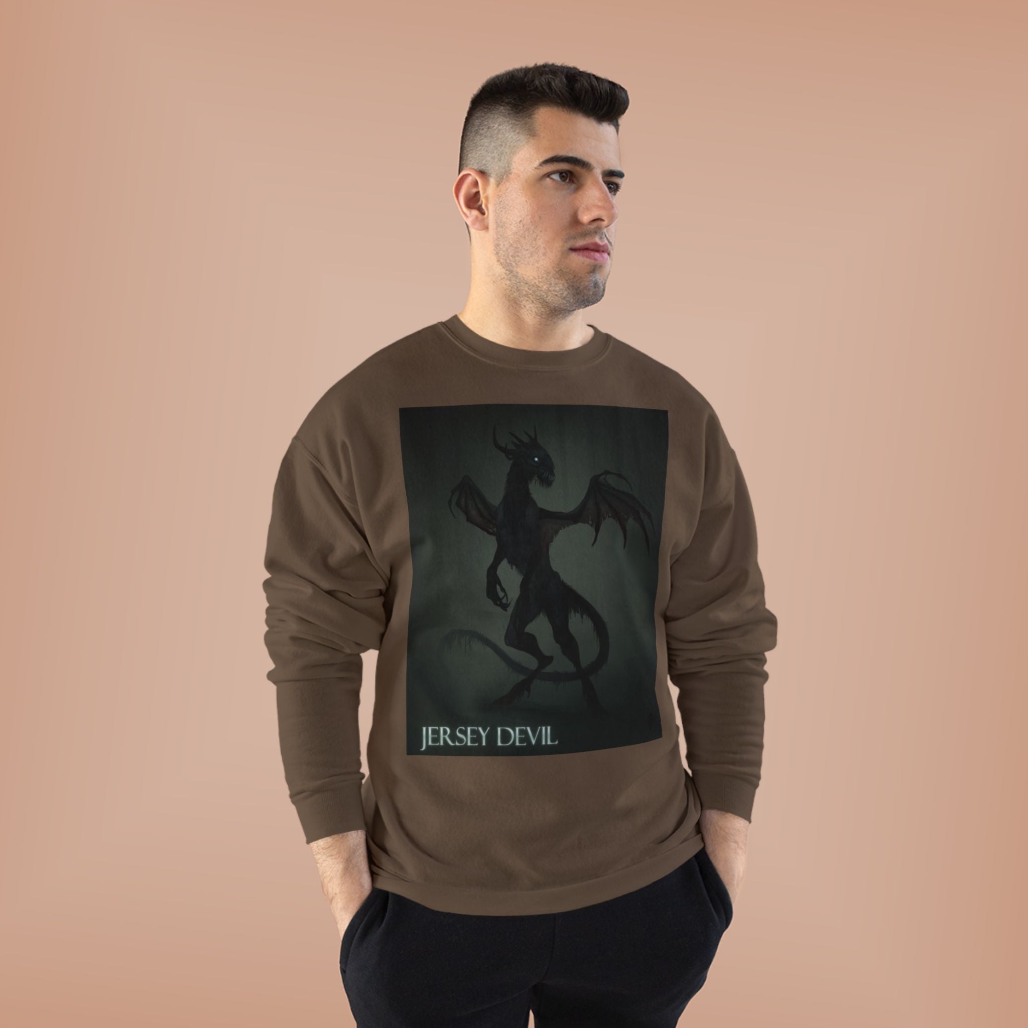 Jersey Devil Crewneck Sweatshirt – Gothic Cryptid Graphic Pullover