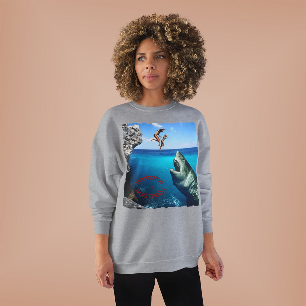 Crewneck Sweatshirt - Cliff Diver Shark Graphic