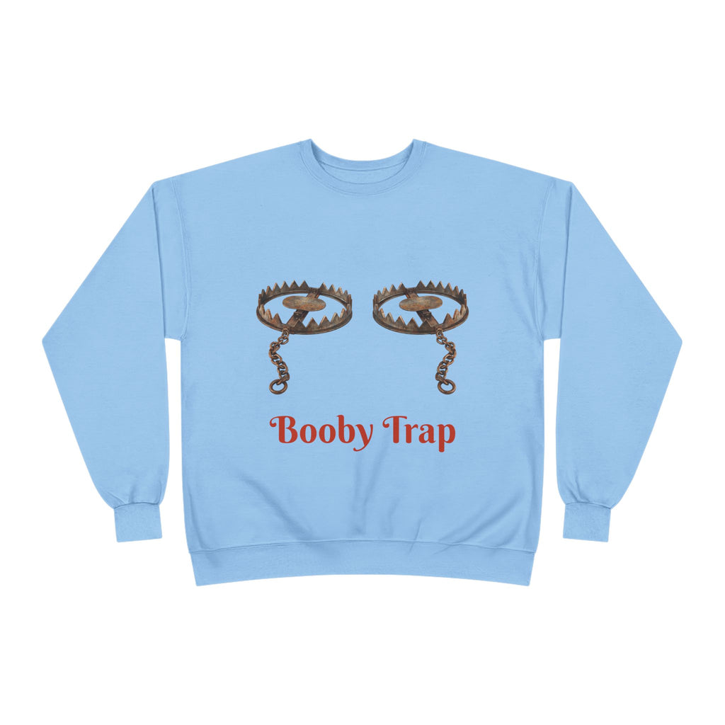 Booby Trap Sweatshirt — Funny Vintage Trap Illustration Humor Pullover